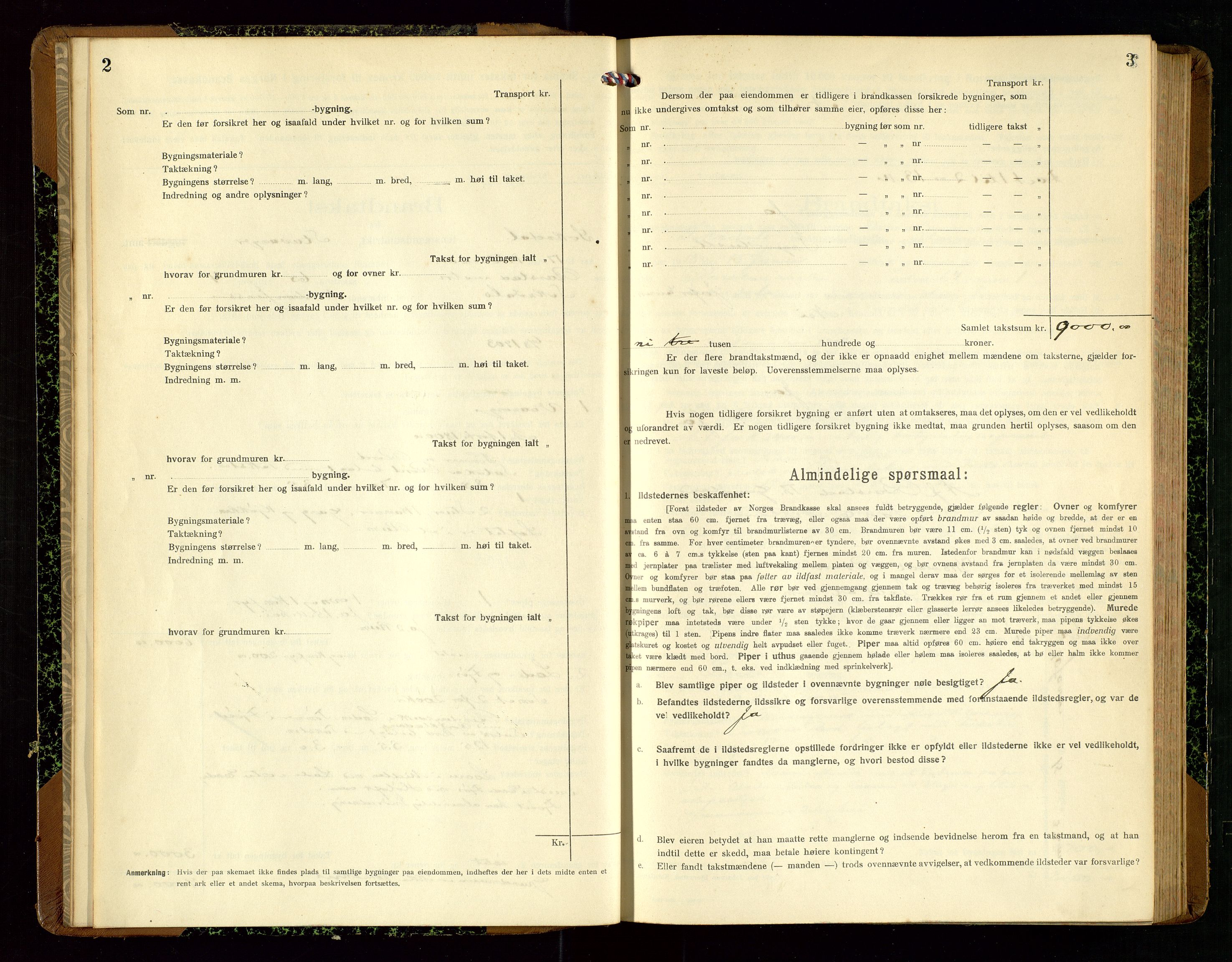 Sokndal lensmannskontor, AV/SAST-A-100417/Gob/L0004: "Brandtakst-Protokol", 1917-1920, s. 2-3