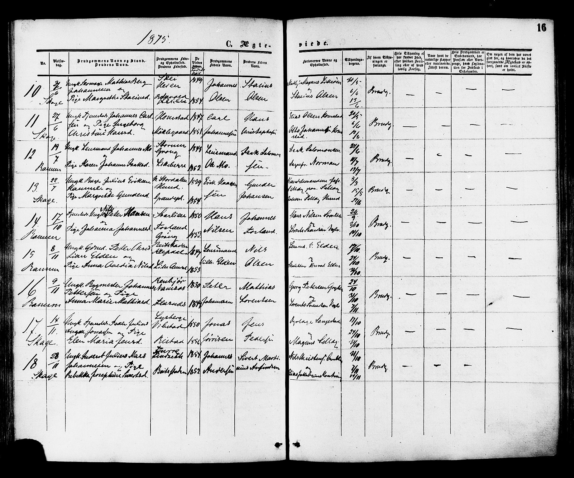 Ministerialprotokoller, klokkerbøker og fødselsregistre - Nord-Trøndelag, SAT/A-1458/764/L0553: Ministerialbok nr. 764A08, 1858-1880, s. 16