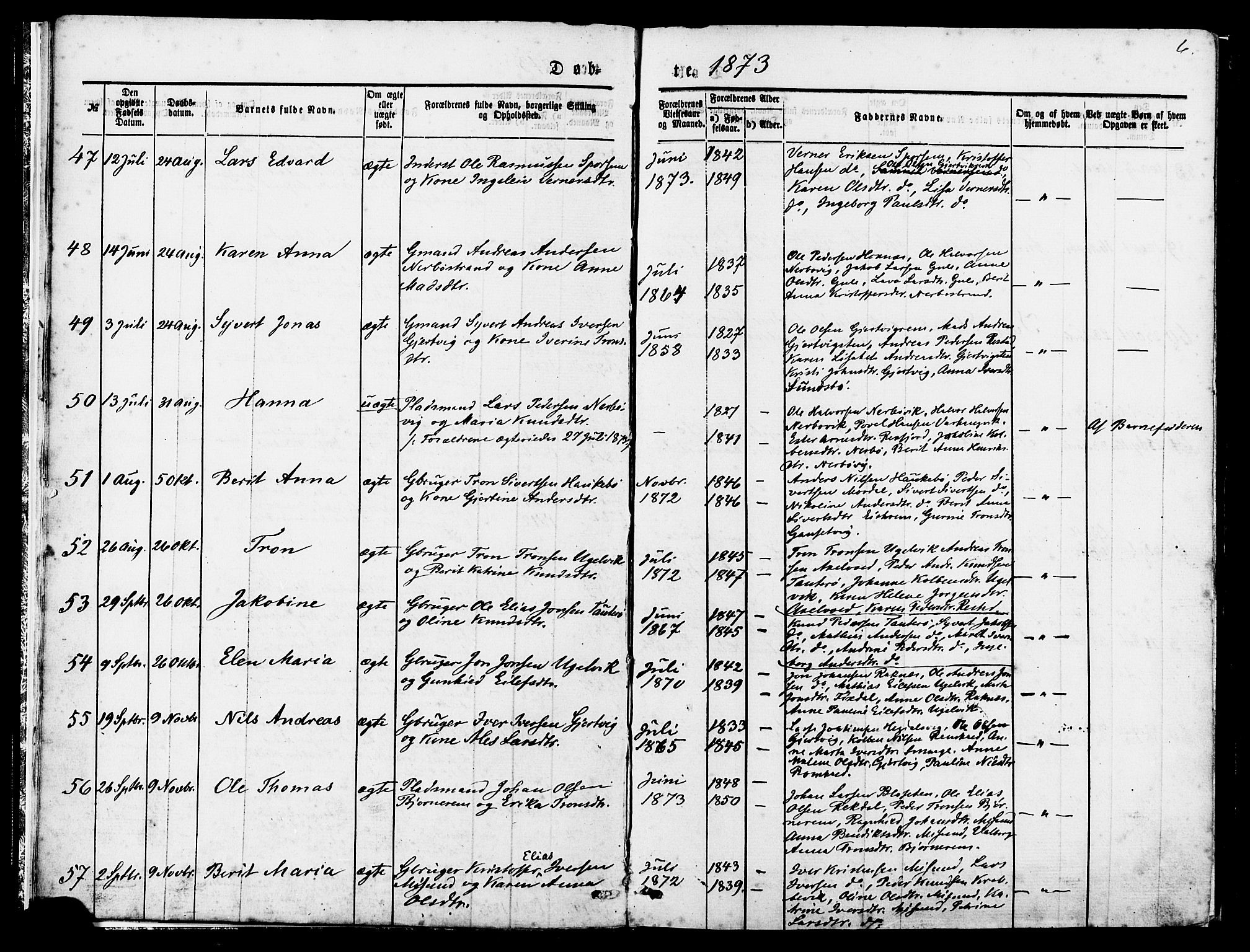 Ministerialprotokoller, klokkerbøker og fødselsregistre - Møre og Romsdal, AV/SAT-A-1454/560/L0720: Ministerialbok nr. 560A04, 1873-1878, s. 6