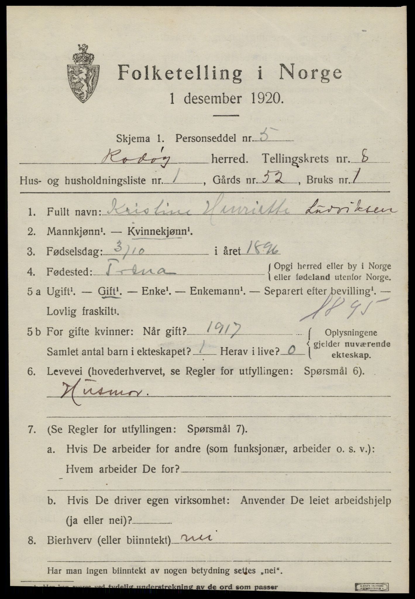 SAT, Folketelling 1920 for 1836 Rødøy herred, 1920, s. 4212