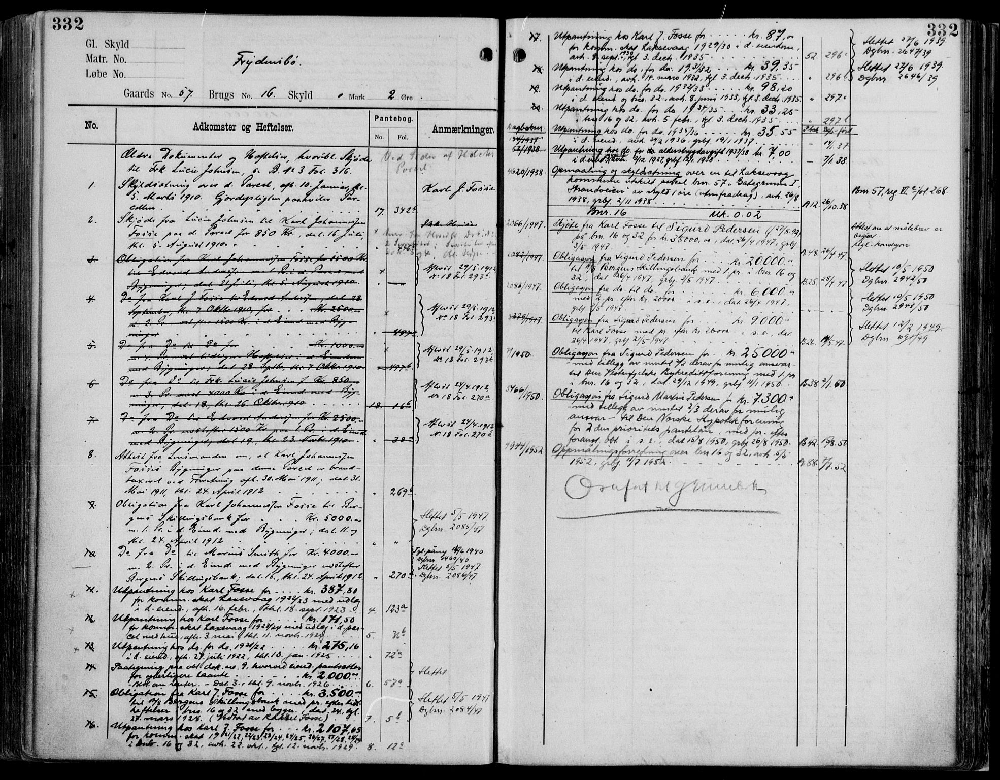 Midhordland sorenskriveri, AV/SAB-A-3001/1/G/Ga/Gab/L0114: Panteregister nr. II.A.b.114, s. 332