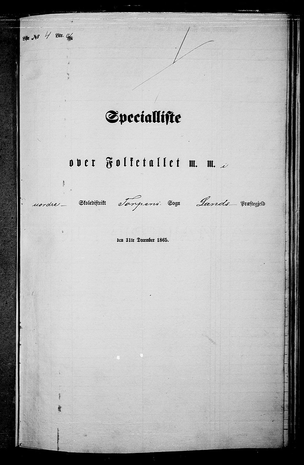 RA, Folketelling 1865 for 0536P Land prestegjeld, 1865, s. 149