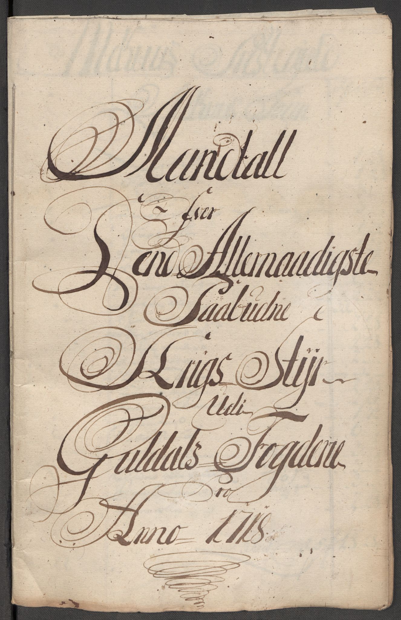 Rentekammeret inntil 1814, Reviderte regnskaper, Fogderegnskap, RA/EA-4092/R60/L3972: Fogderegnskap Orkdal og Gauldal, 1718, s. 57