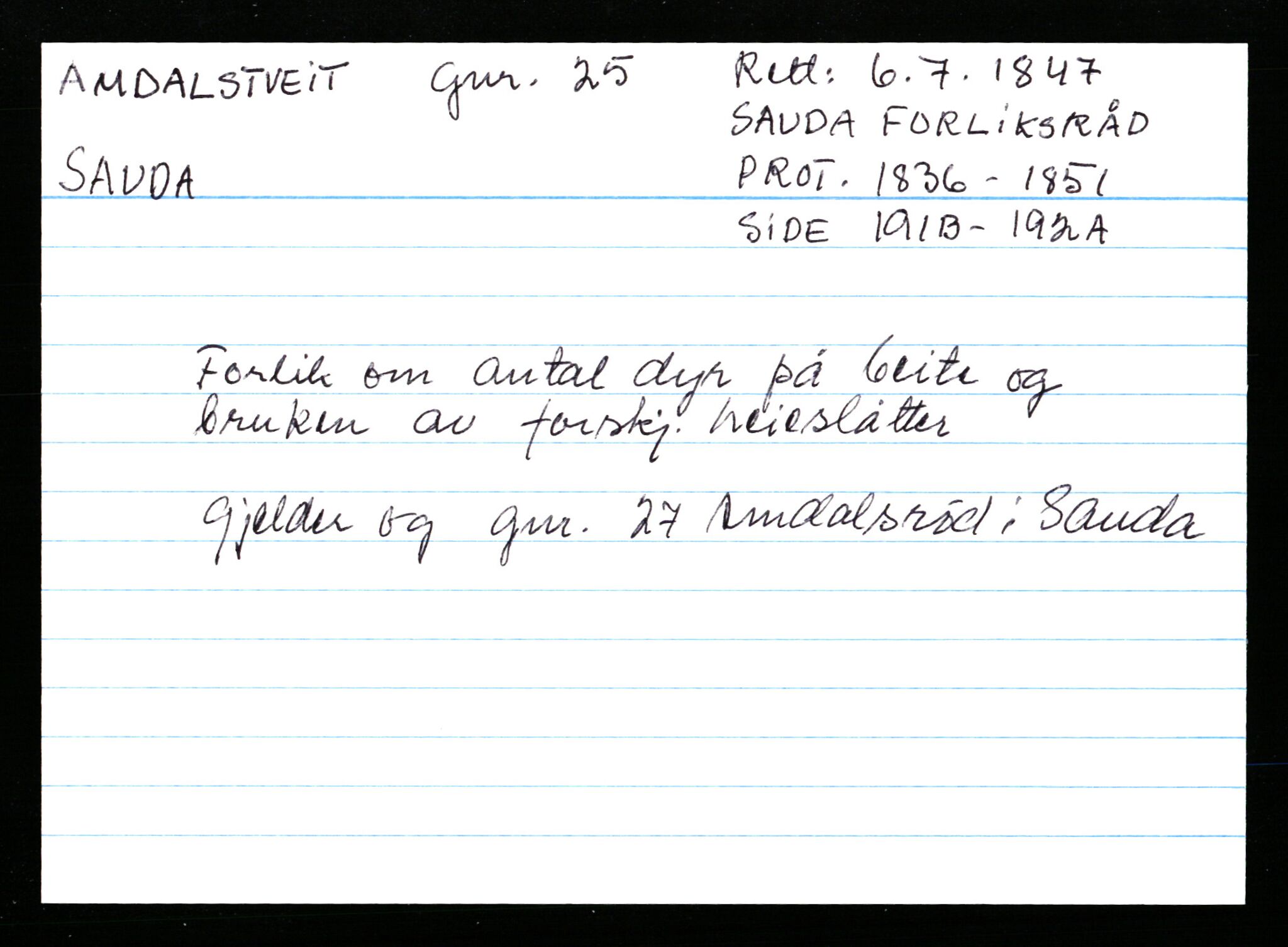 Statsarkivet i Stavanger, AV/SAST-A-101971/03/Y/Ym/L0001: Åstedskort sortert etter gårdsnavn: Abeland - Arnøen store, 1600-1950, s. 516