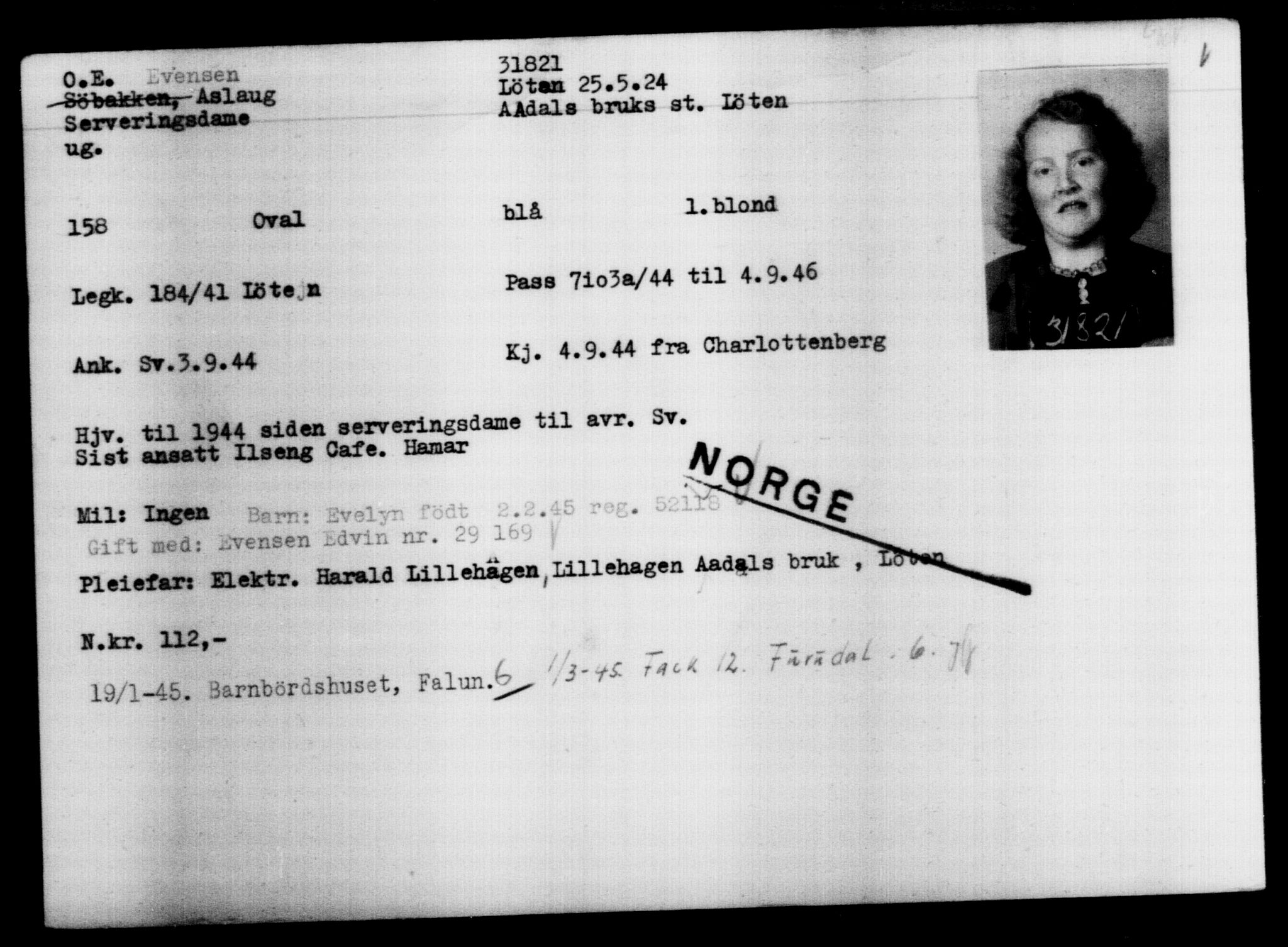 Den Kgl. Norske Legasjons Flyktningskontor, AV/RA-S-6753/V/Va/L0013: Kjesäterkartoteket.  Flyktningenr. 31500-34731, 1940-1945, s. 357