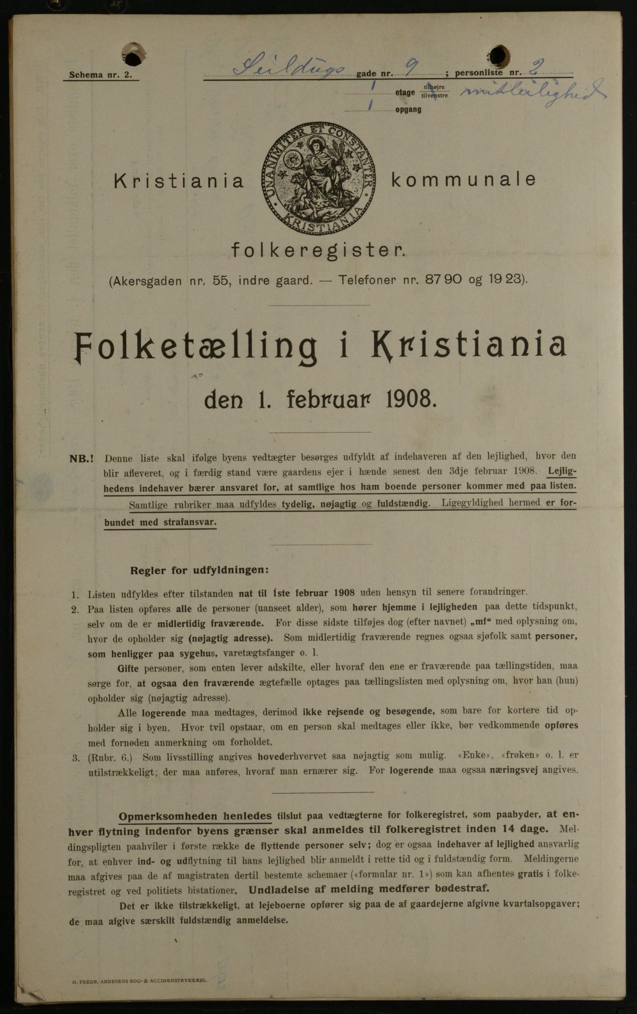 OBA, Kommunal folketelling 1.2.1908 for Kristiania kjøpstad, 1908, s. 84774