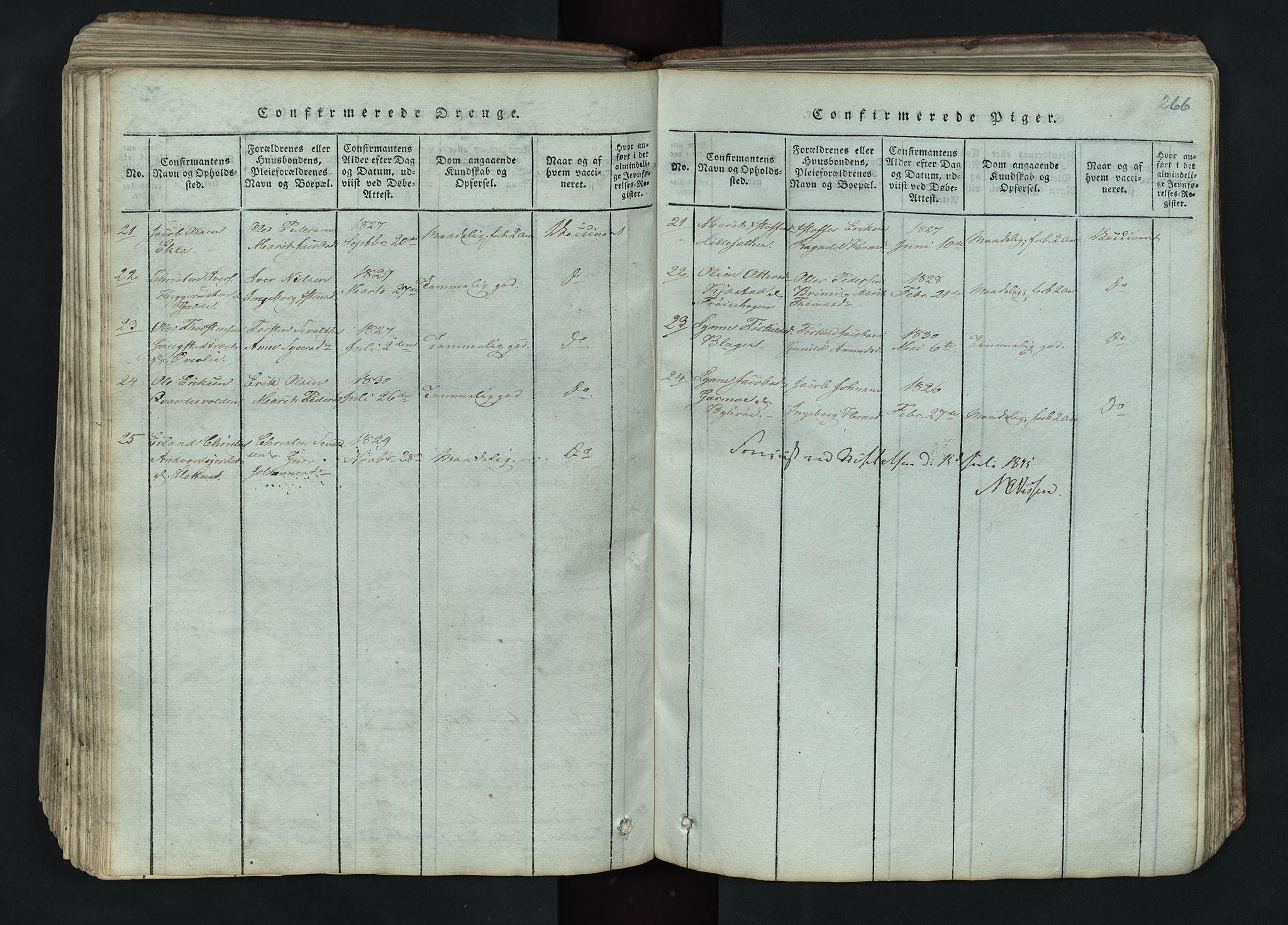 Lom prestekontor, AV/SAH-PREST-070/L/L0002: Klokkerbok nr. 2, 1815-1844, s. 266