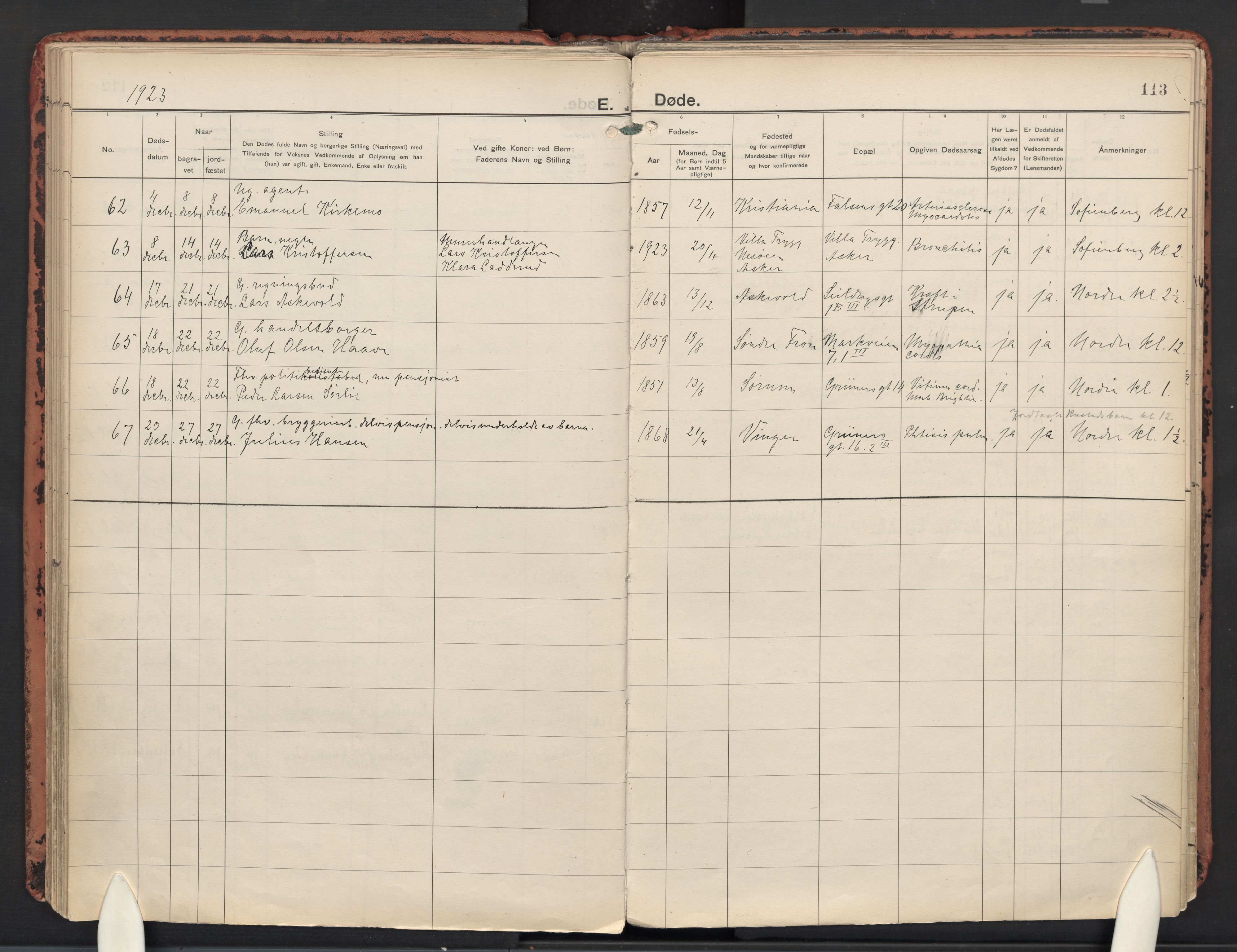 Paulus prestekontor Kirkebøker, AV/SAO-A-10871/F/Fa/L0023: Ministerialbok nr. 23, 1915-1932, s. 113