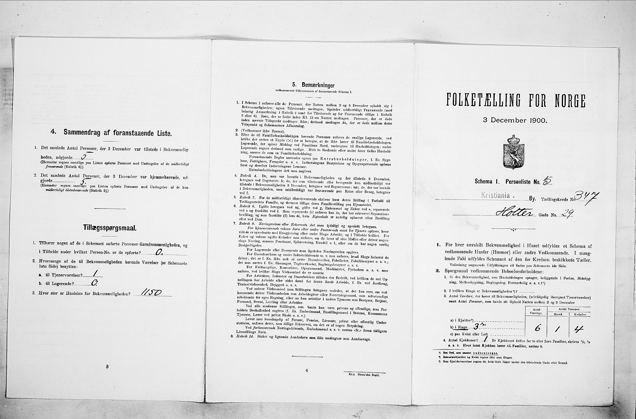 SAO, Folketelling 1900 for 0301 Kristiania kjøpstad, 1900, s. 38932