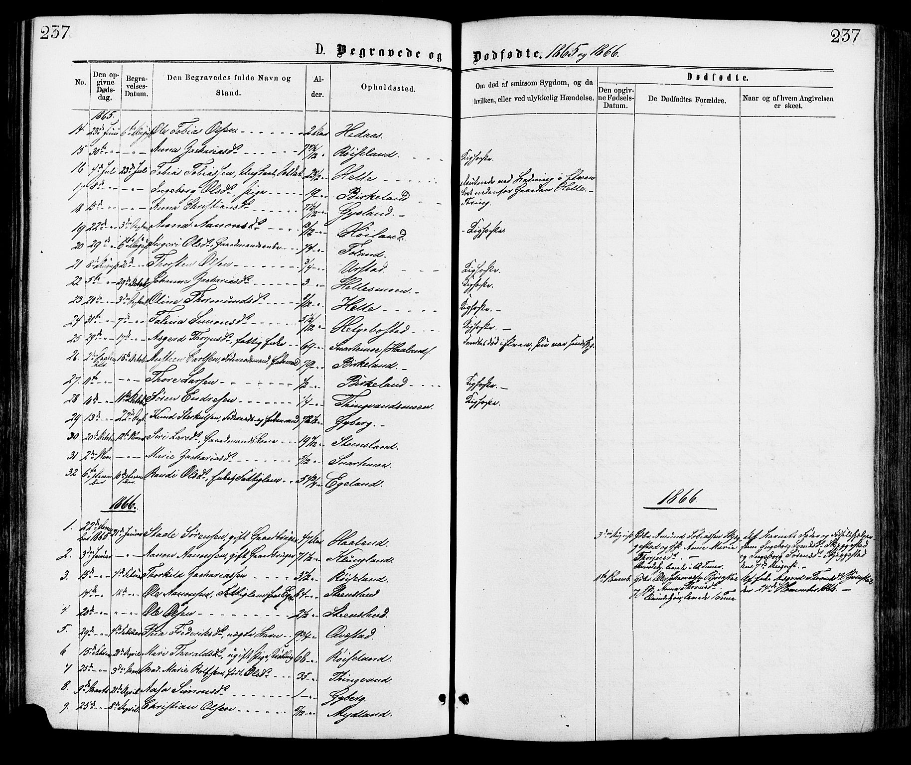 Hægebostad sokneprestkontor, AV/SAK-1111-0024/F/Fa/Faa/L0005: Ministerialbok nr. A 5, 1864-1886, s. 237