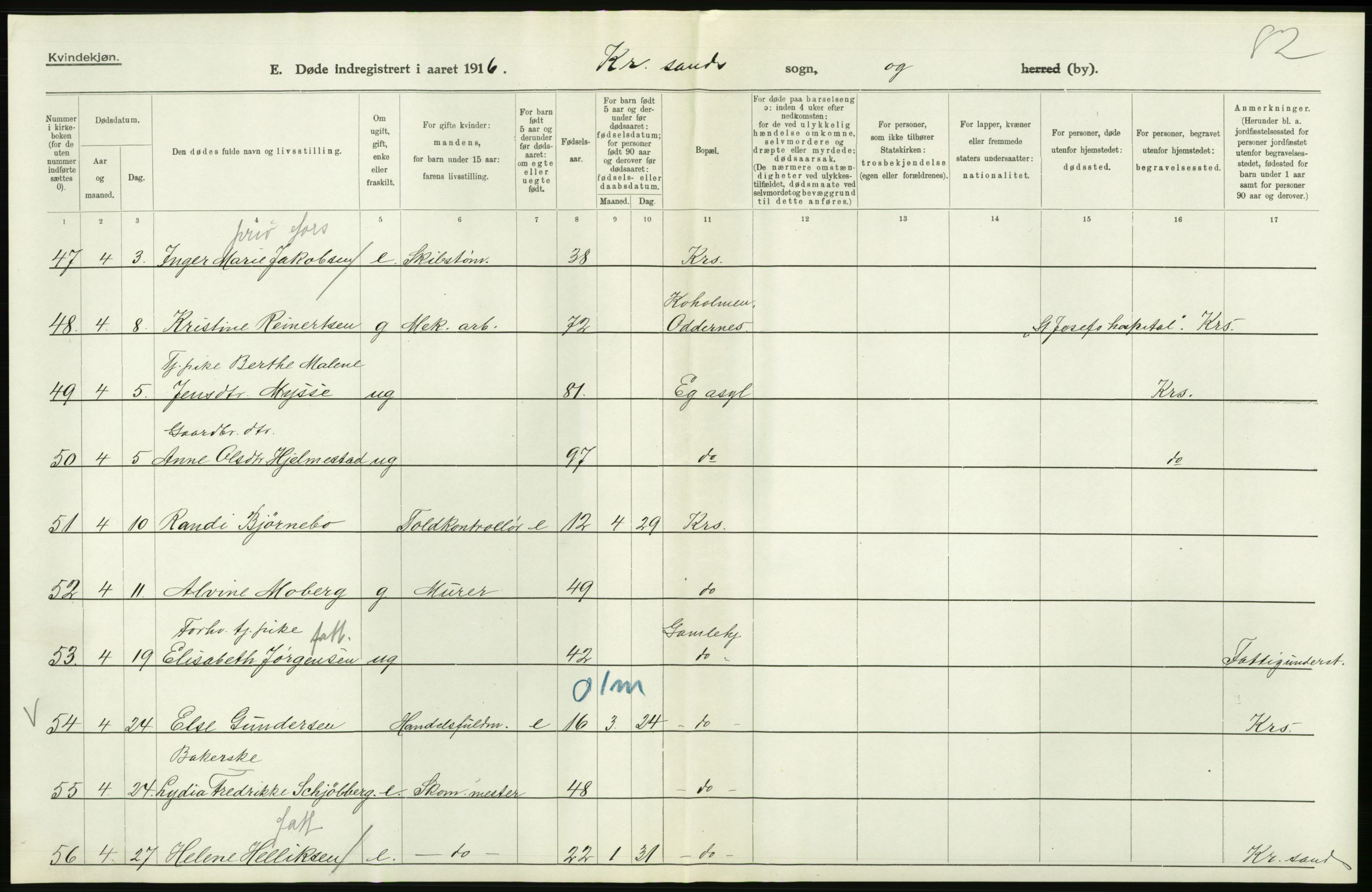 Statistisk sentralbyrå, Sosiodemografiske emner, Befolkning, AV/RA-S-2228/D/Df/Dfb/Dfbf/L0028: Lister og Mandals amt: Gifte, døde, dødfødte. Bygder og byer., 1916, s. 430