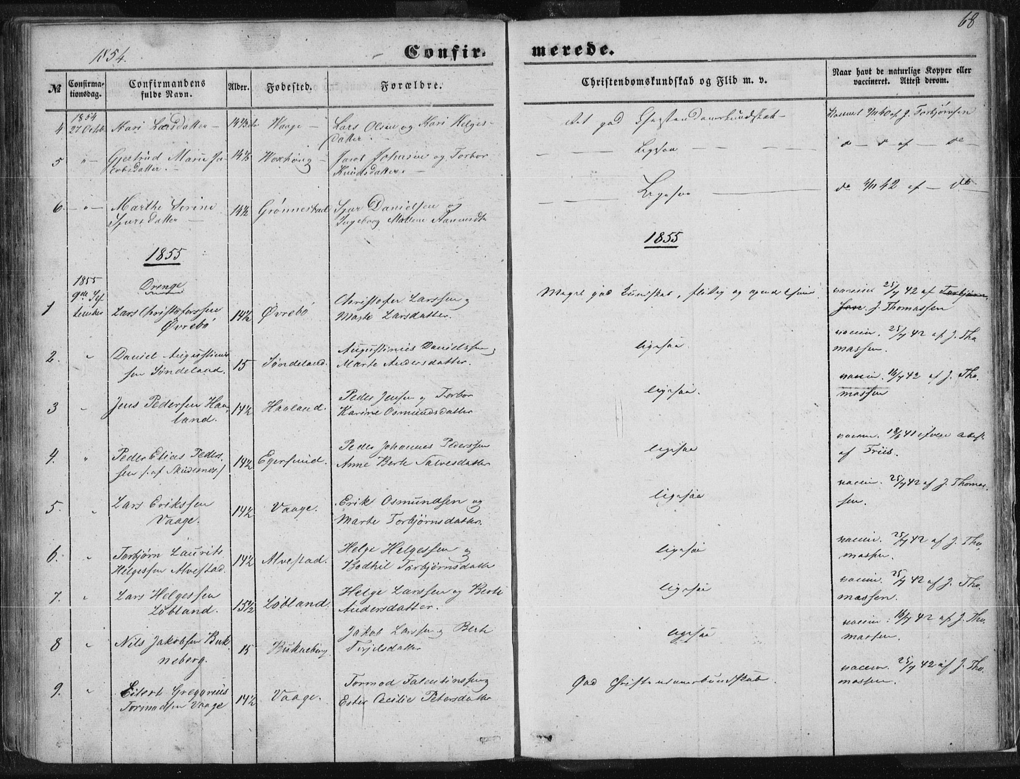 Tysvær sokneprestkontor, SAST/A -101864/H/Ha/Haa/L0002: Ministerialbok nr. A 2, 1847-1856, s. 68