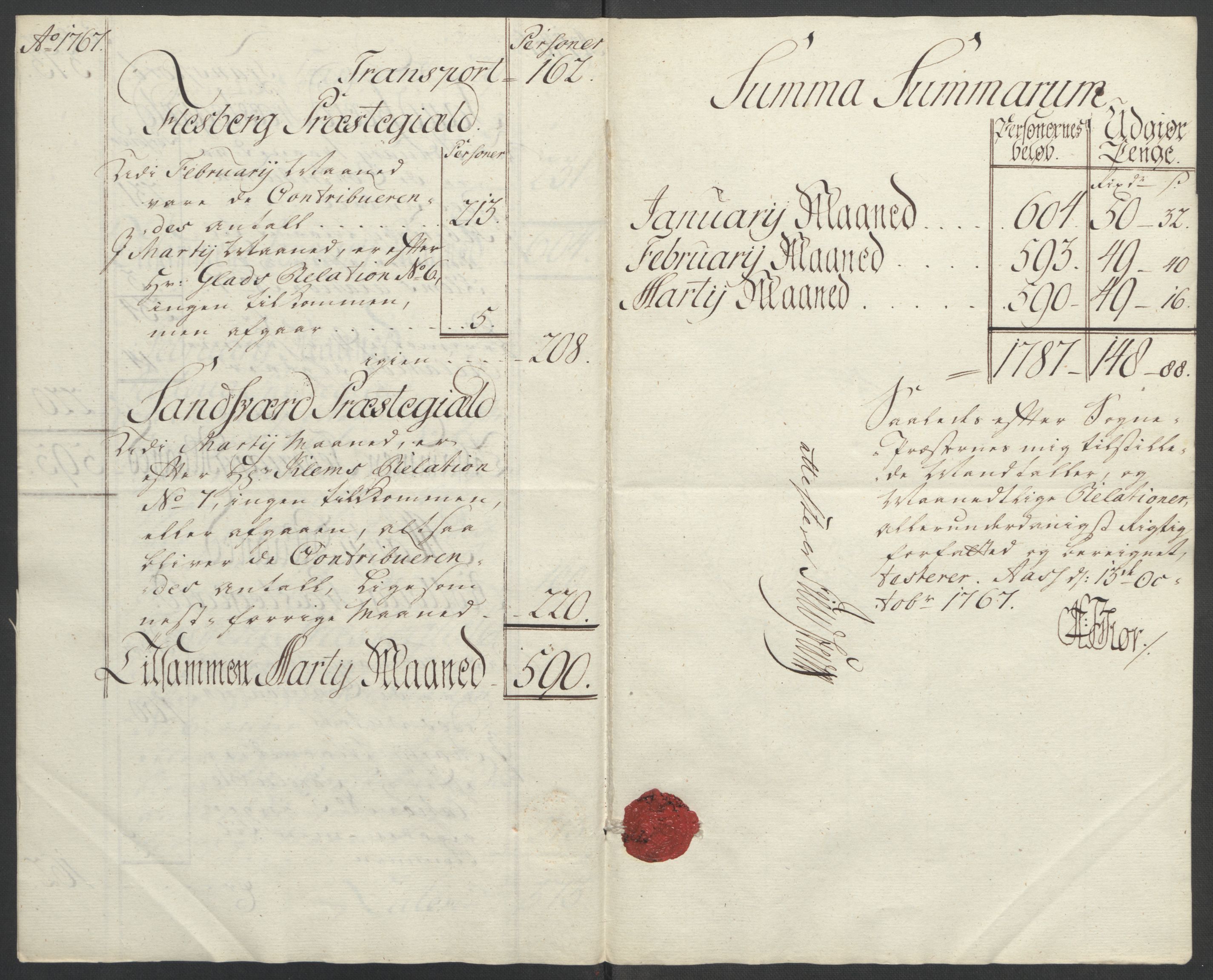 Rentekammeret inntil 1814, Reviderte regnskaper, Fogderegnskap, RA/EA-4092/R24/L1672: Ekstraskatten Numedal og Sandsvær, 1762-1767, s. 331