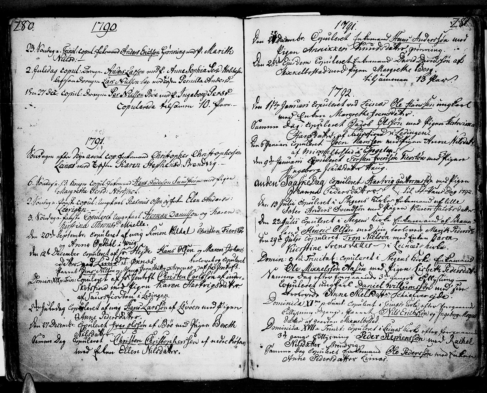 Ministerialprotokoller, klokkerbøker og fødselsregistre - Nordland, AV/SAT-A-1459/855/L0796: Ministerialbok nr. 855A04, 1776-1813, s. 280-281