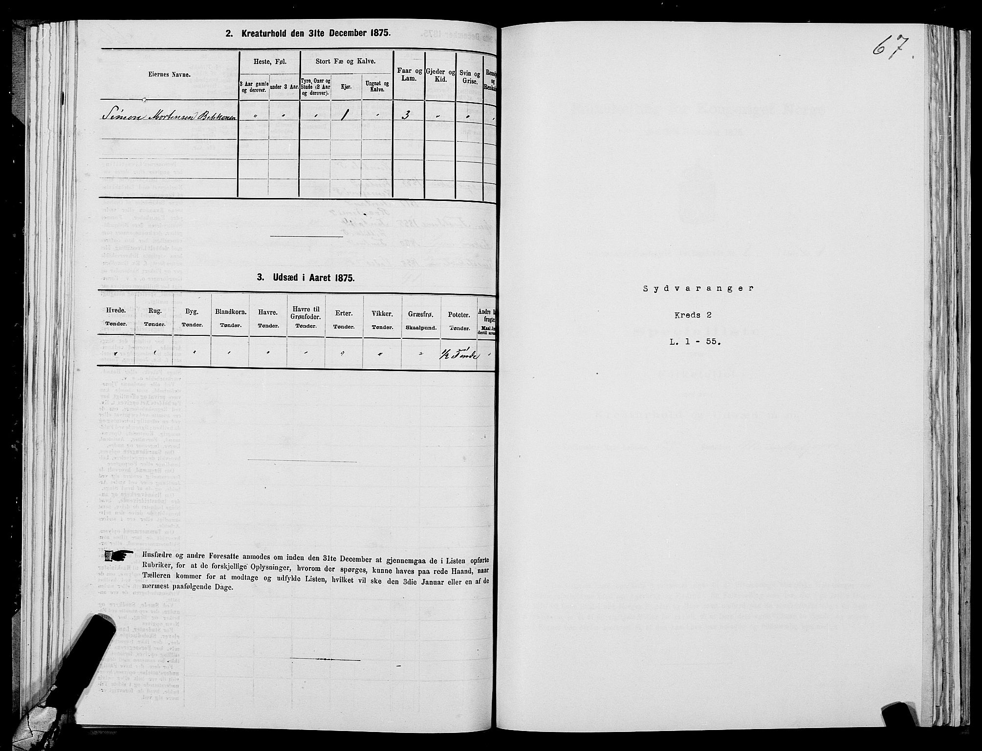 SATØ, Folketelling 1875 for 2030P Sør-Varanger prestegjeld, 1875, s. 1067