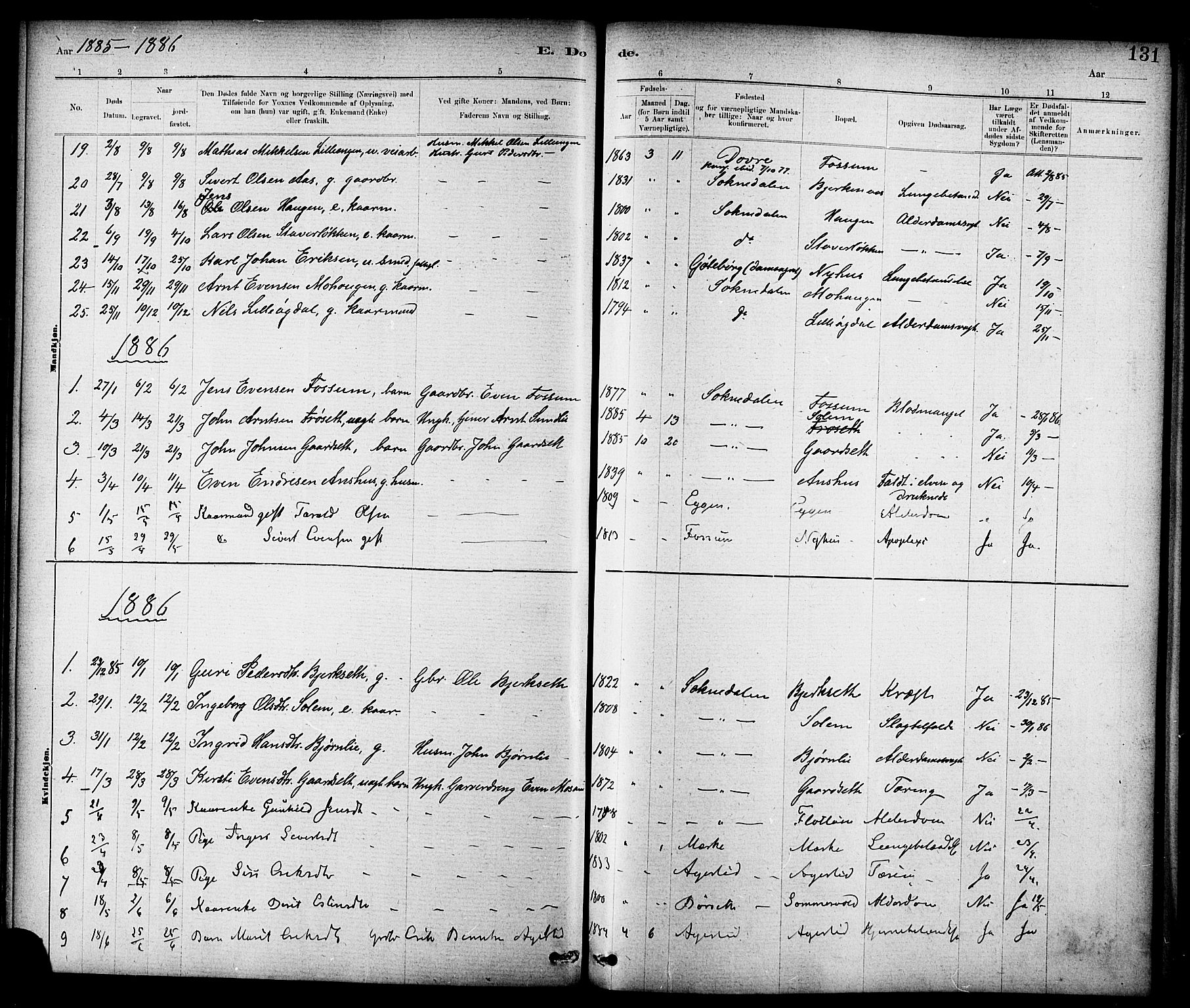 Ministerialprotokoller, klokkerbøker og fødselsregistre - Sør-Trøndelag, SAT/A-1456/689/L1040: Ministerialbok nr. 689A05, 1878-1890, s. 131