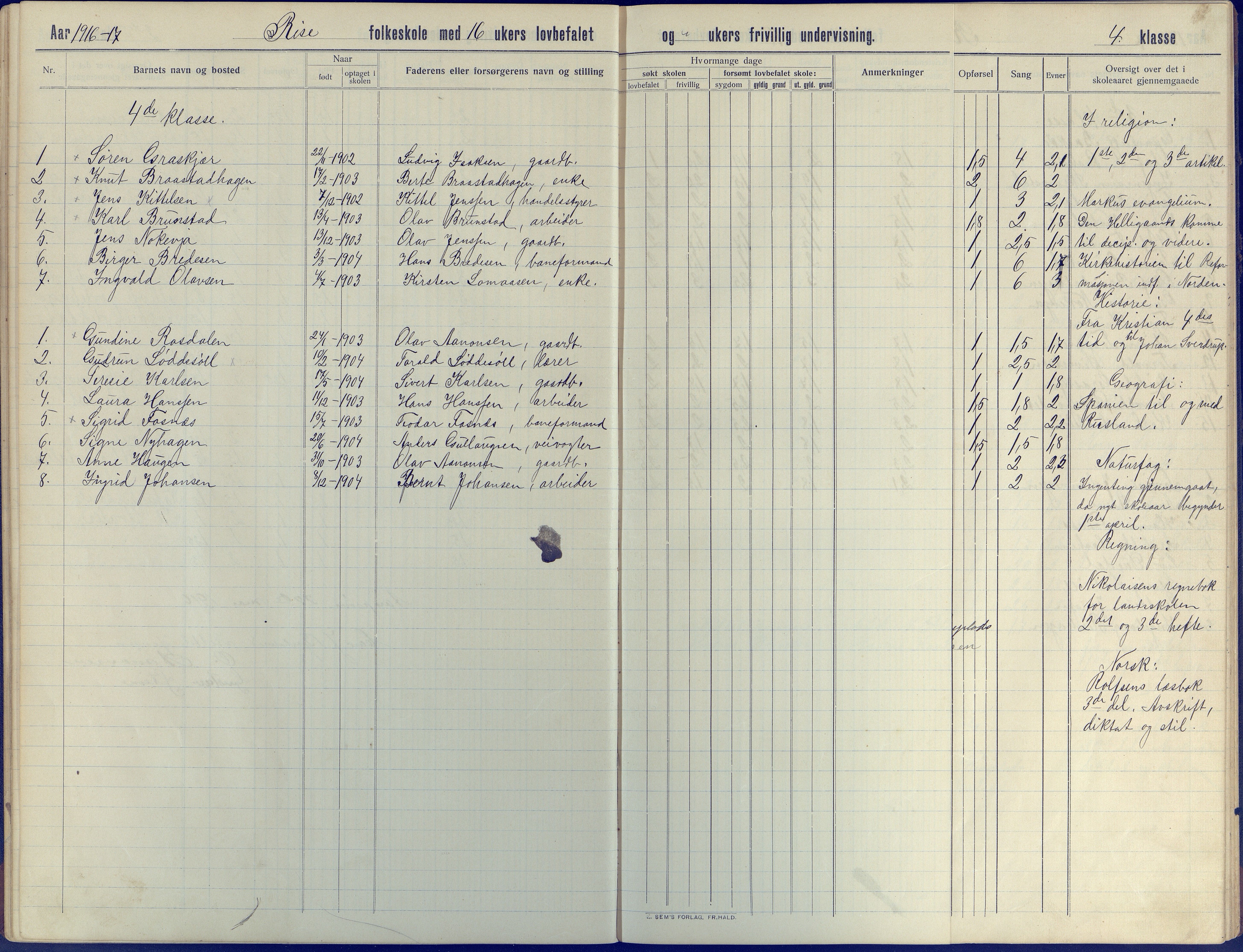 Øyestad kommune frem til 1979, AAKS/KA0920-PK/06/06J/L0005: Skoleprotokoll, 1913-1922