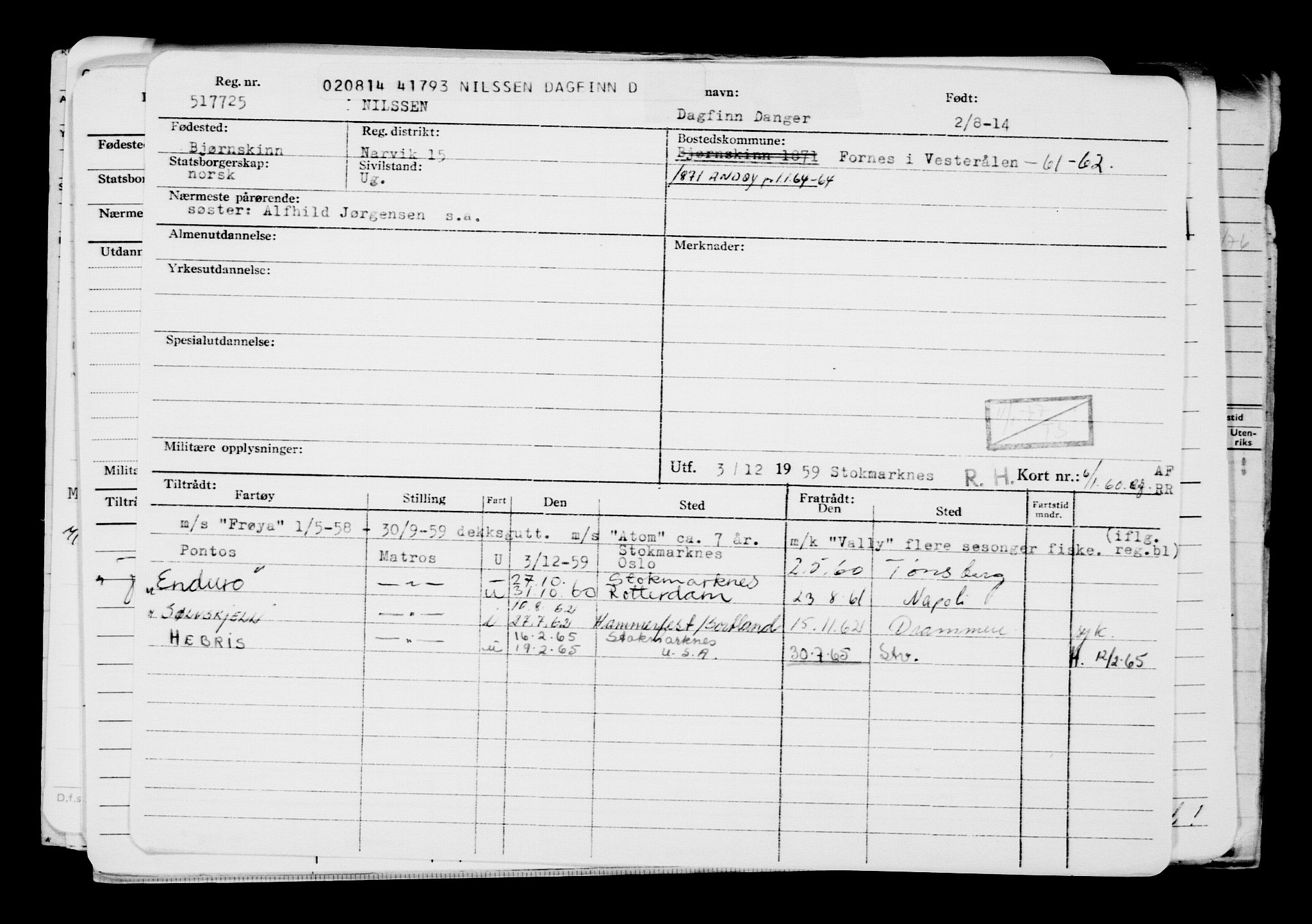 Direktoratet for sjømenn, AV/RA-S-3545/G/Gb/L0123: Hovedkort, 1914, s. 20