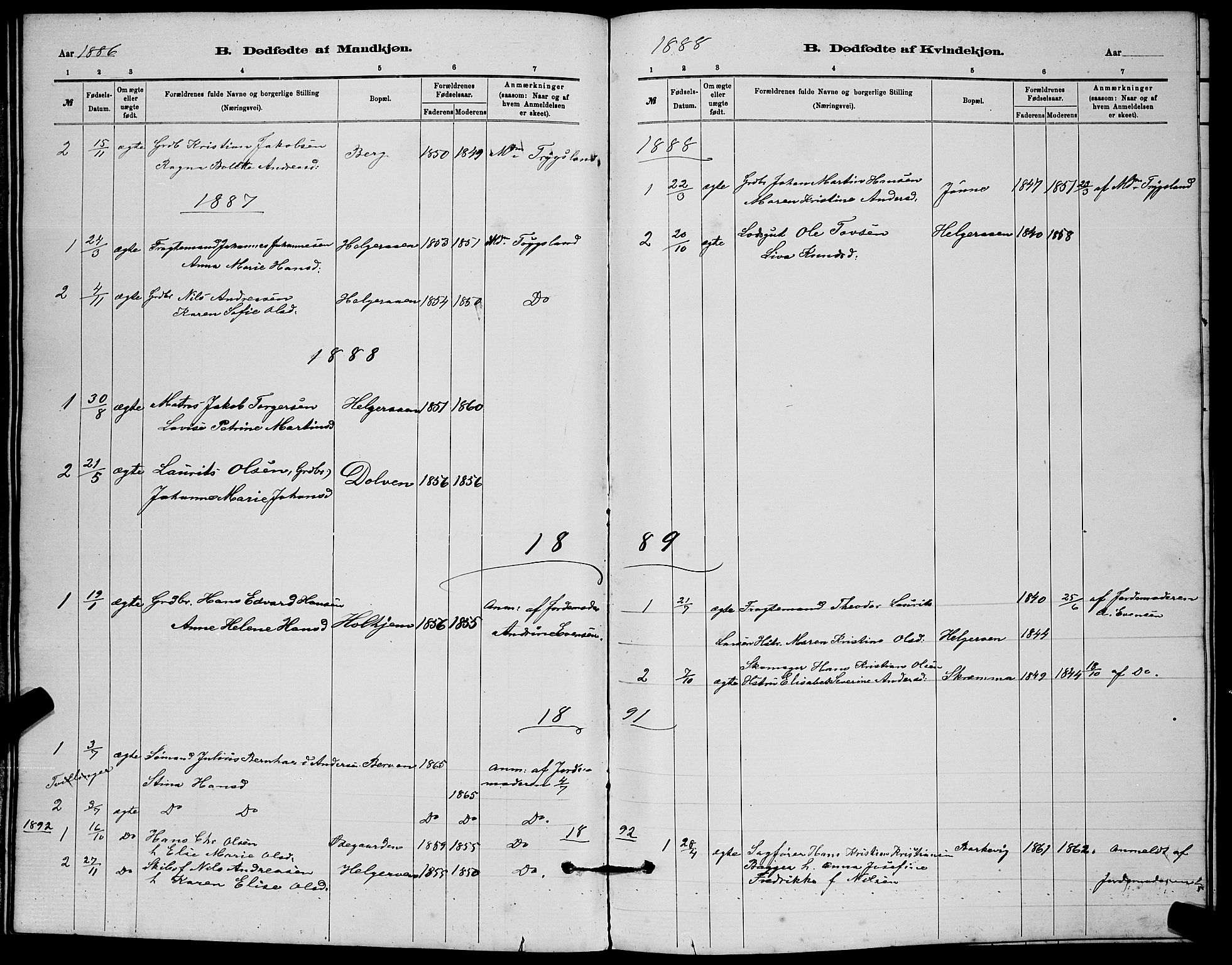 Brunlanes kirkebøker, AV/SAKO-A-342/G/Gb/L0002: Klokkerbok nr. II 2, 1878-1902