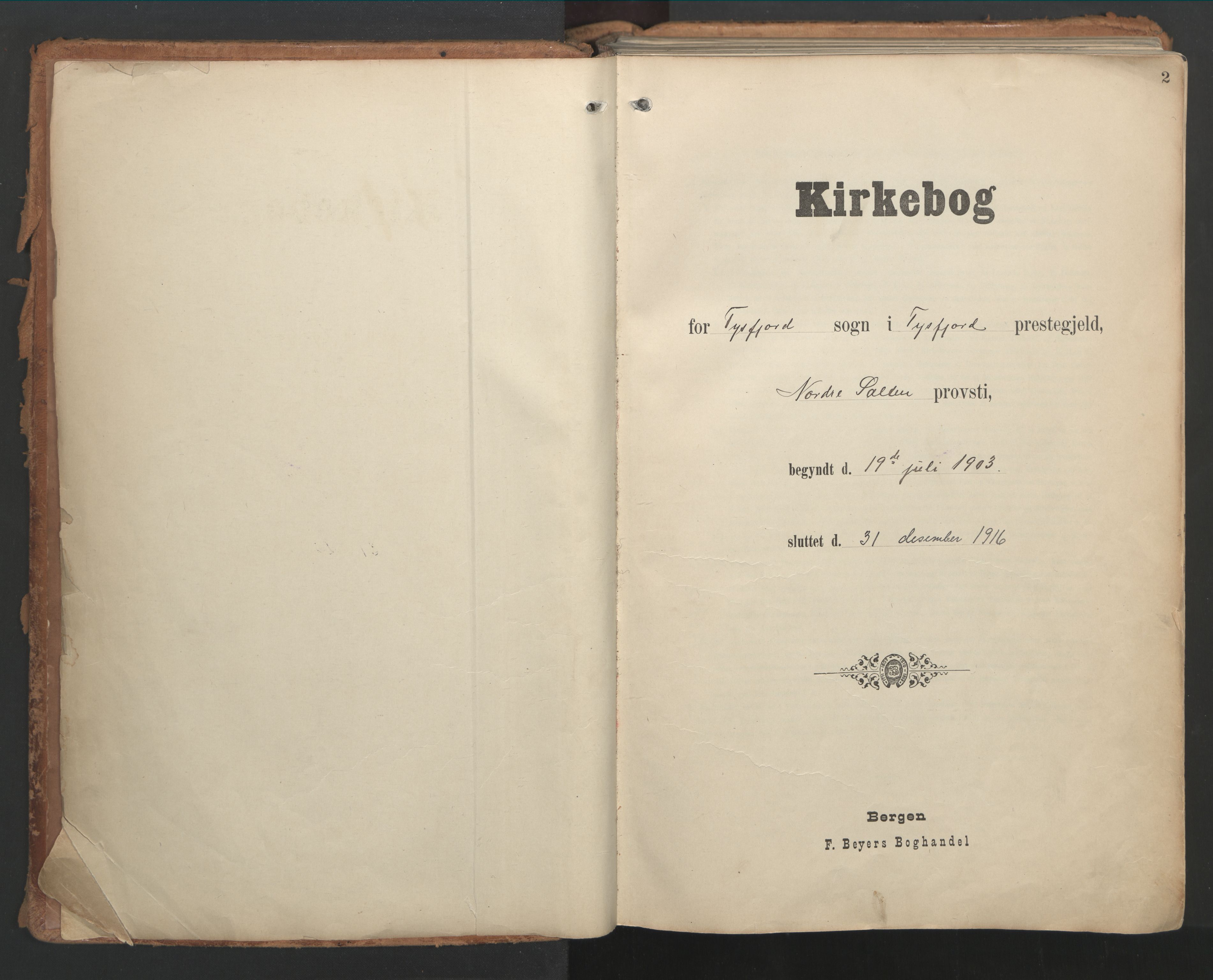 Ministerialprotokoller, klokkerbøker og fødselsregistre - Nordland, AV/SAT-A-1459/861/L0871: Ministerialbok nr. 861A06, 1903-1916, s. 2