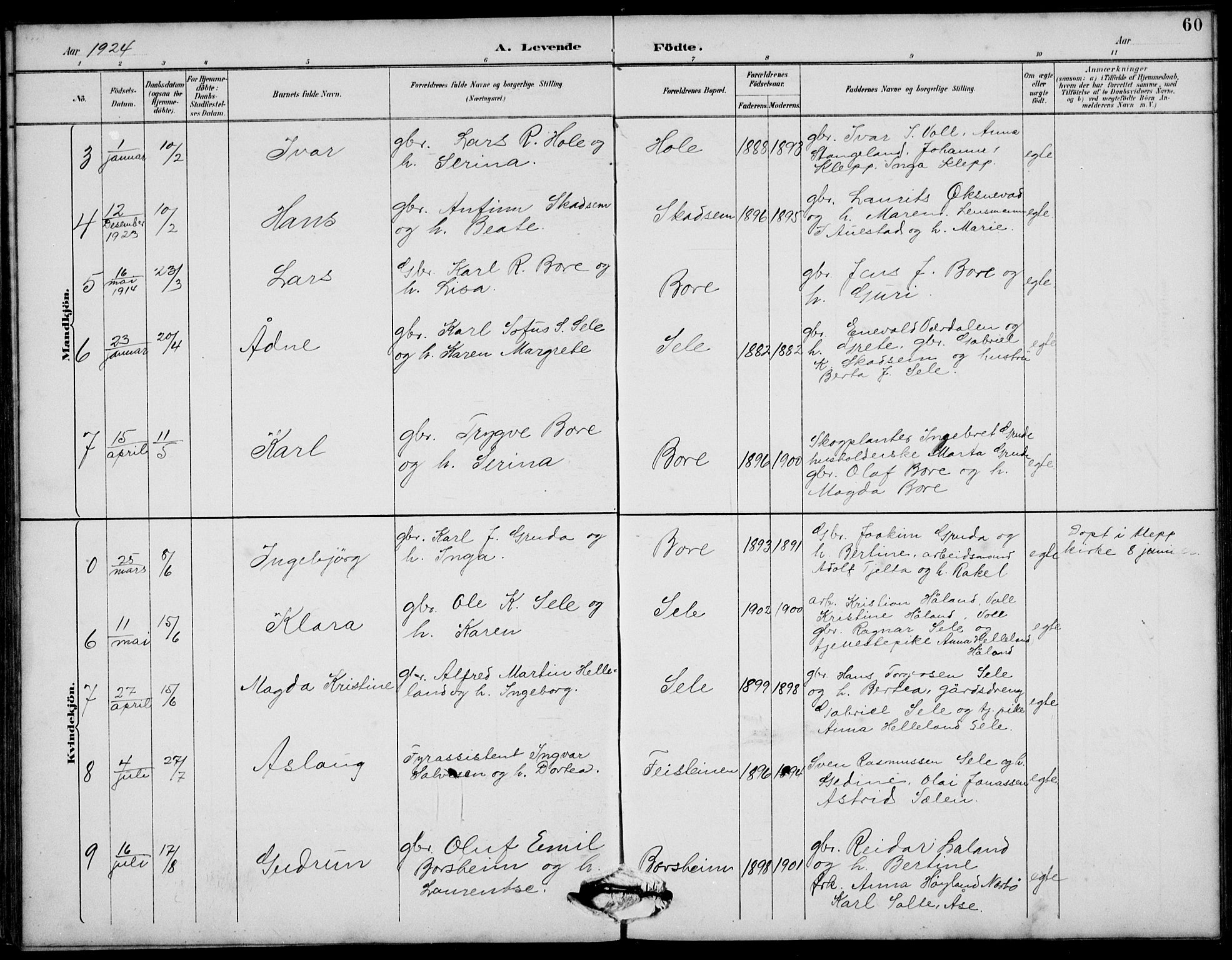 Klepp sokneprestkontor, AV/SAST-A-101803/001/3/30BB/L0006: Klokkerbok nr. B 6, 1889-1936, s. 60