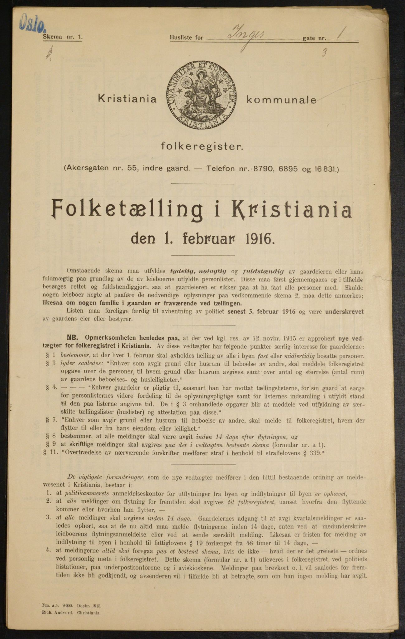 OBA, Kommunal folketelling 1.2.1916 for Kristiania, 1916, s. 44850