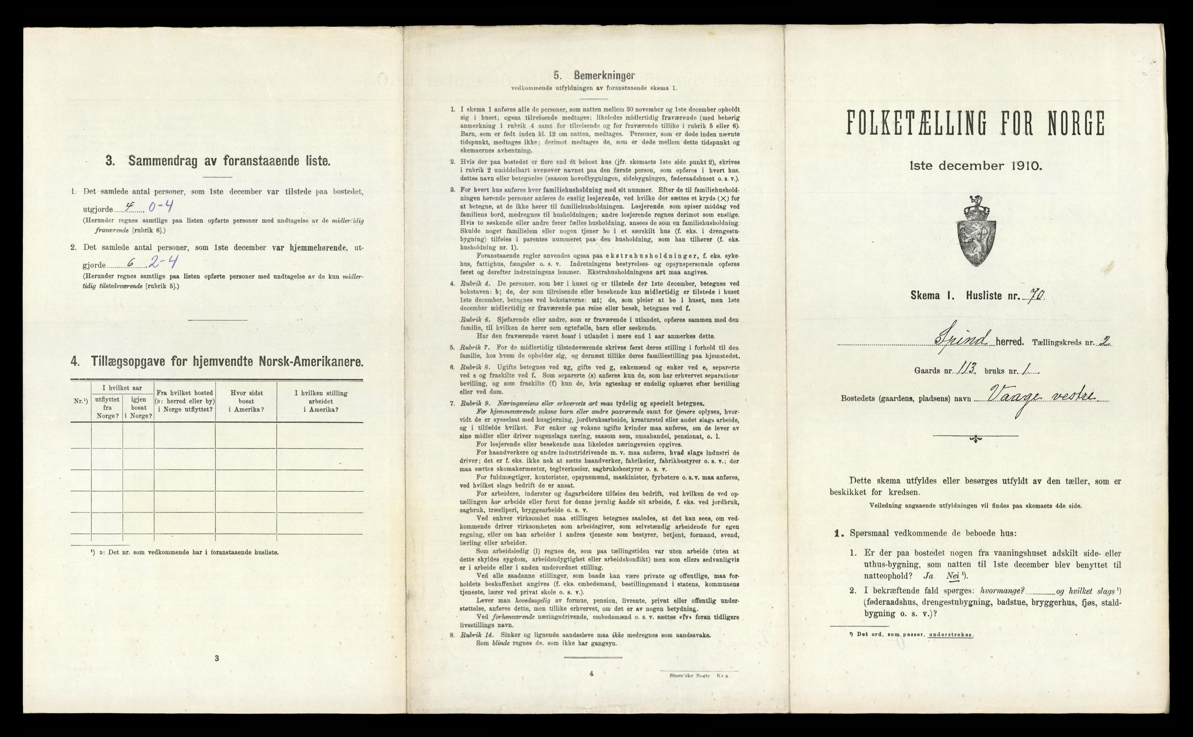 RA, Folketelling 1910 for 1040 Spind herred, 1910, s. 298