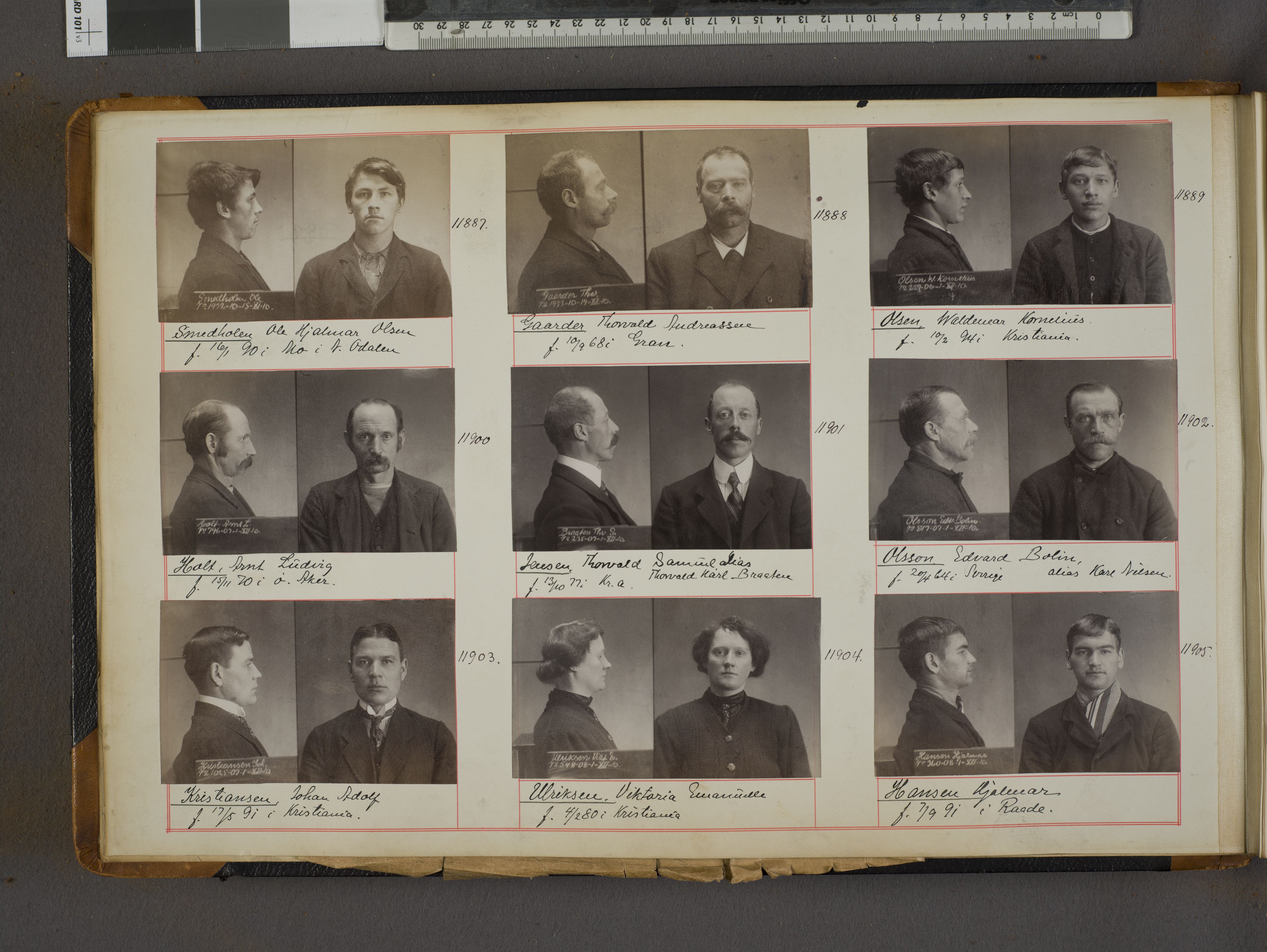 Oslo politikammer, Kriminalavdelingen, AV/SAO-A-11137/U/Ua/L0013: Forbryteralbum, 1910-1913, s. 2