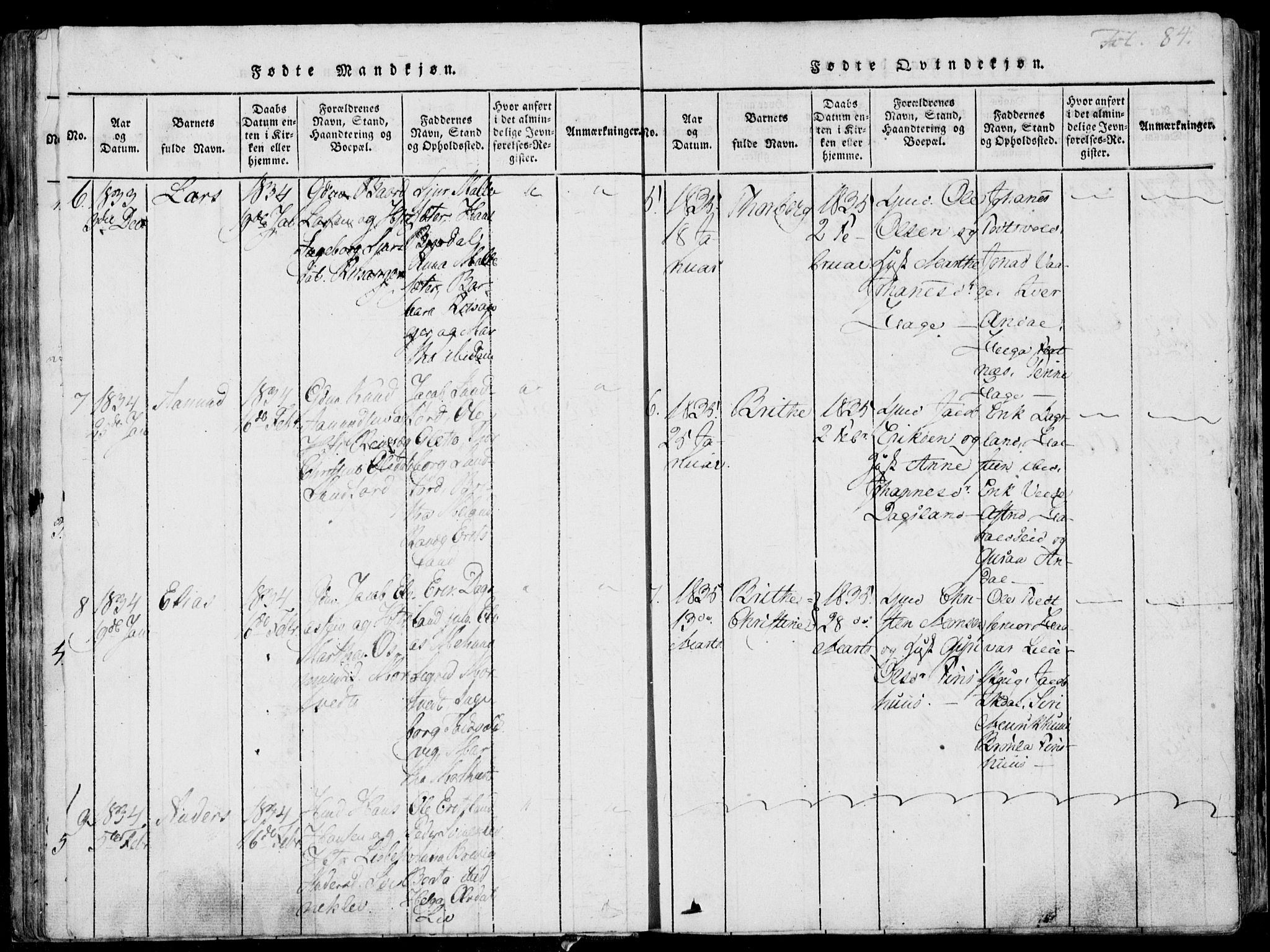 Skjold sokneprestkontor, AV/SAST-A-101847/H/Ha/Haa/L0003: Ministerialbok nr. A 3, 1815-1835, s. 84