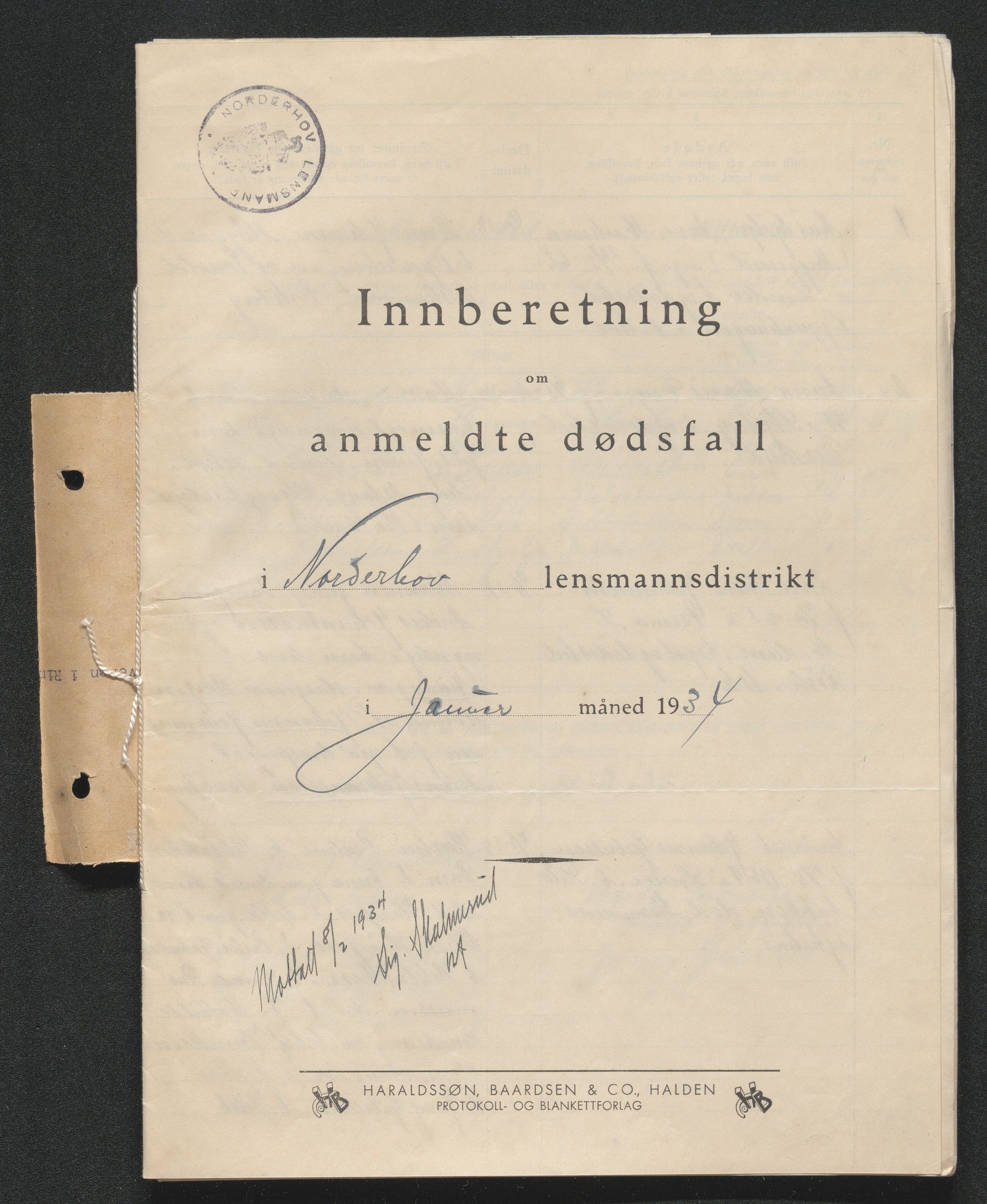 Ringerike sorenskriveri, AV/SAKO-A-105/H/Ha/Hab/L0014: Dødsfallslister Norderhov, 1931-1936