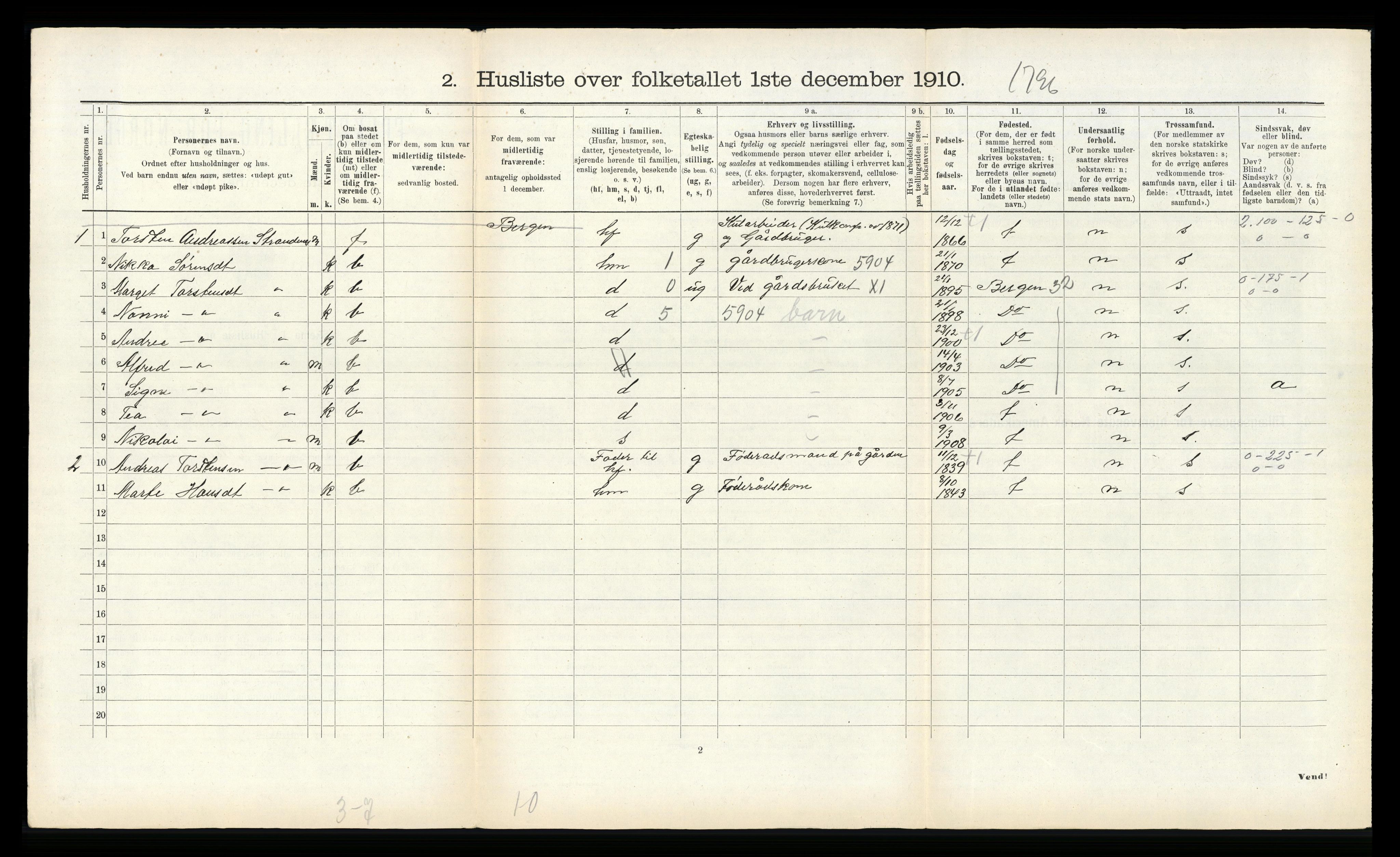 RA, Folketelling 1910 for 1429 Ytre Holmedal herred, 1910, s. 711