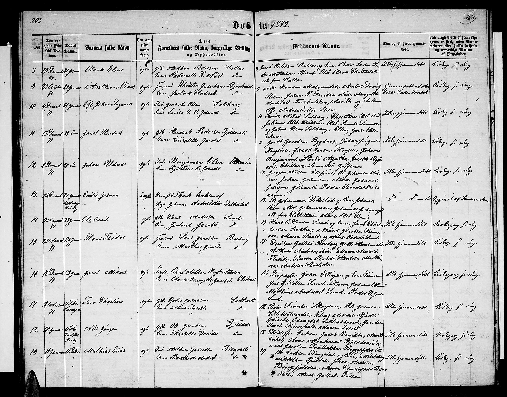 Ministerialprotokoller, klokkerbøker og fødselsregistre - Nordland, AV/SAT-A-1459/825/L0365: Klokkerbok nr. 825C02, 1858-1873, s. 208-209