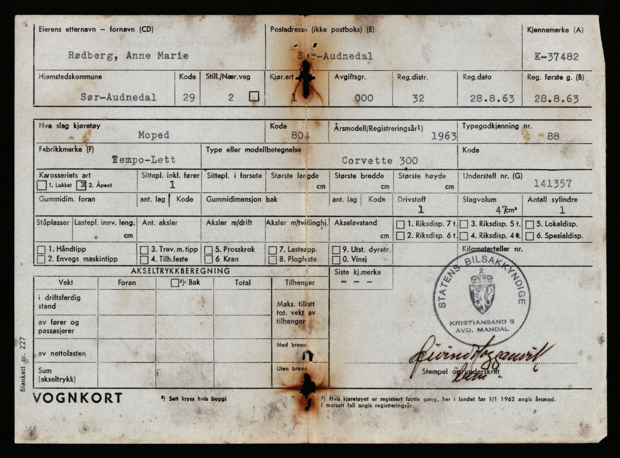 Stavanger trafikkstasjon, AV/SAST-A-101942/0/G/L0006: Registreringsnummer: 34250 - 49007, 1930-1971, s. 931