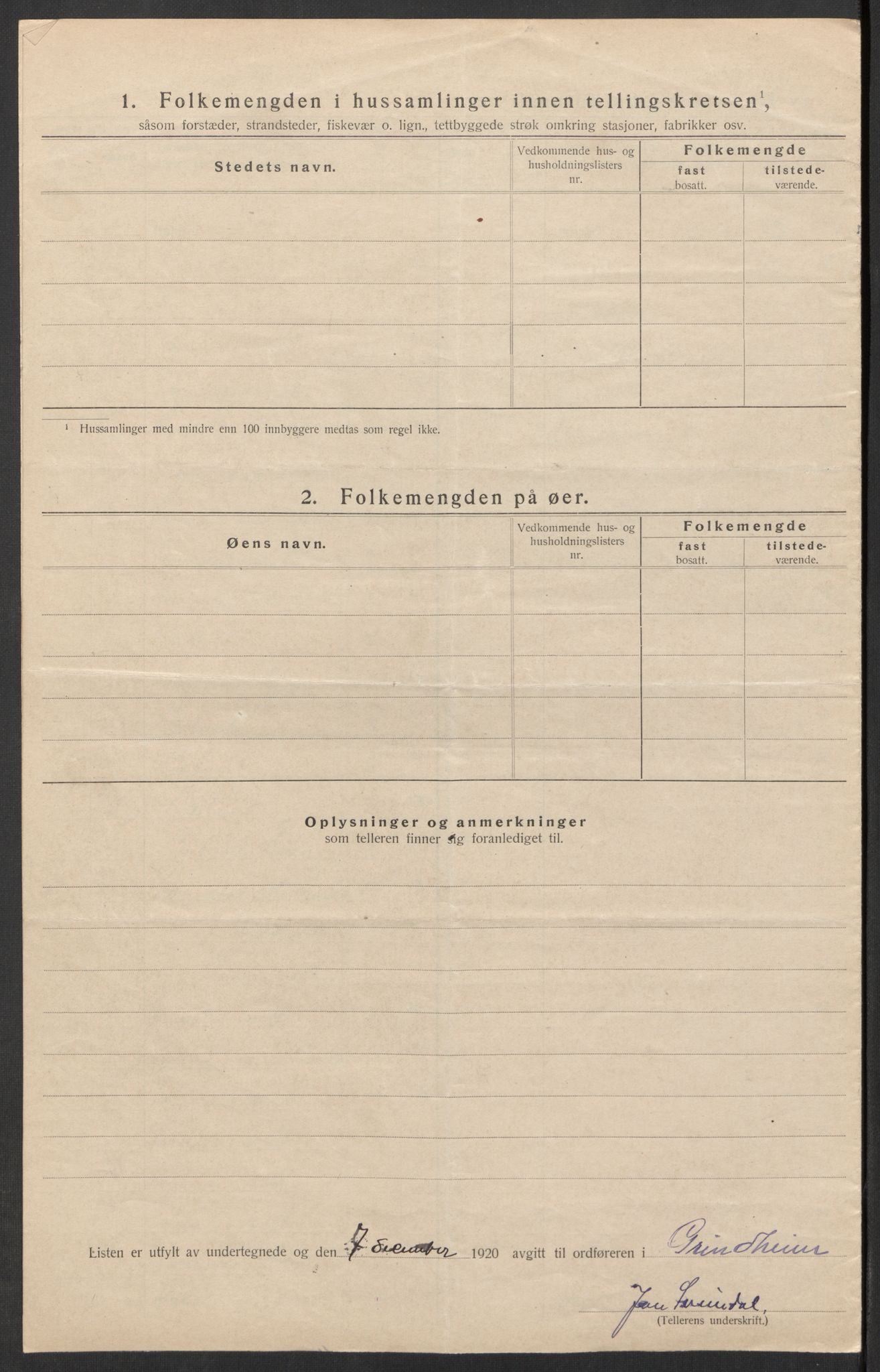 SAK, Folketelling 1920 for 1025 Grindheim herred, 1920, s. 26