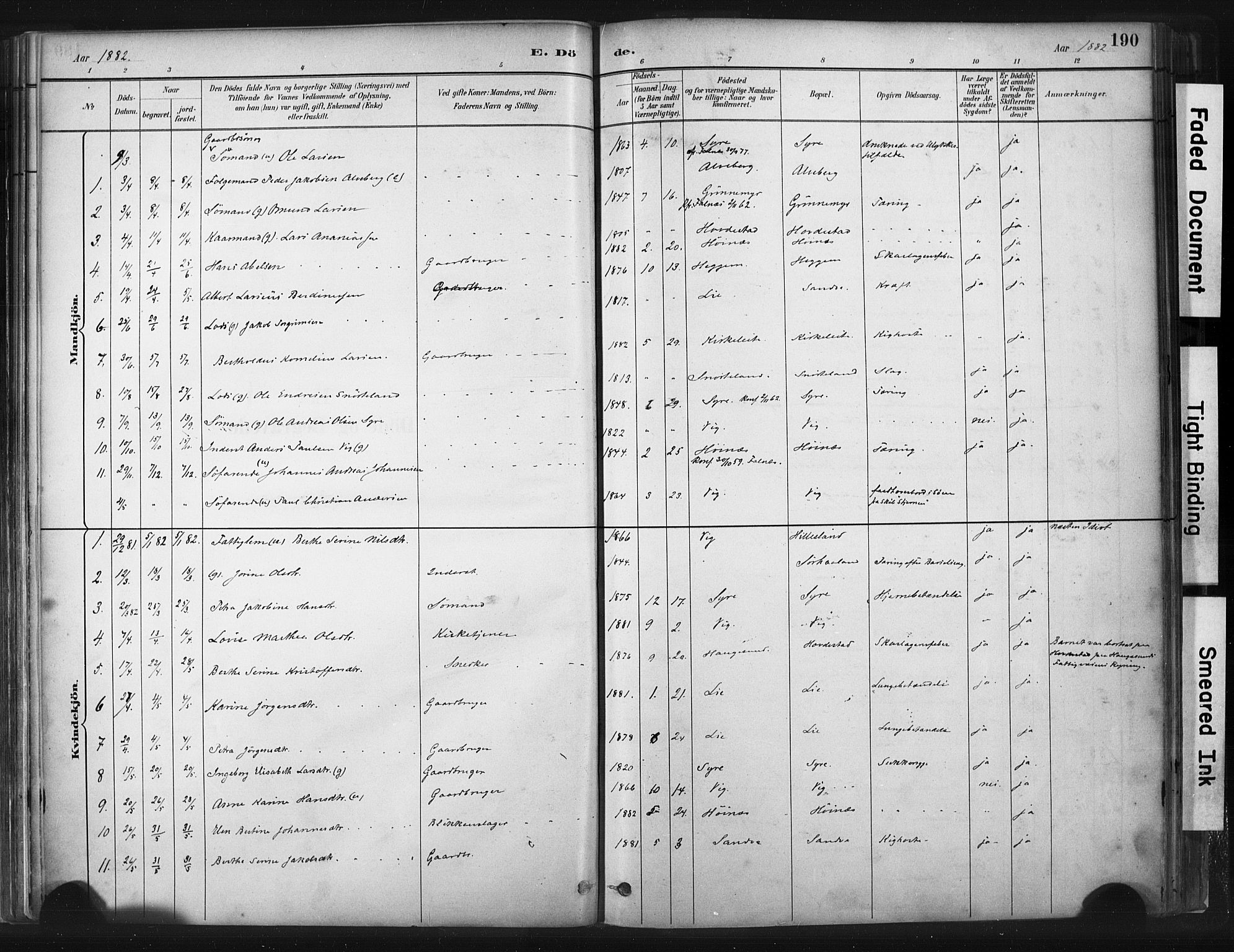 Skudenes sokneprestkontor, SAST/A -101849/H/Ha/Haa/L0009: Ministerialbok nr. A 6, 1882-1912, s. 190