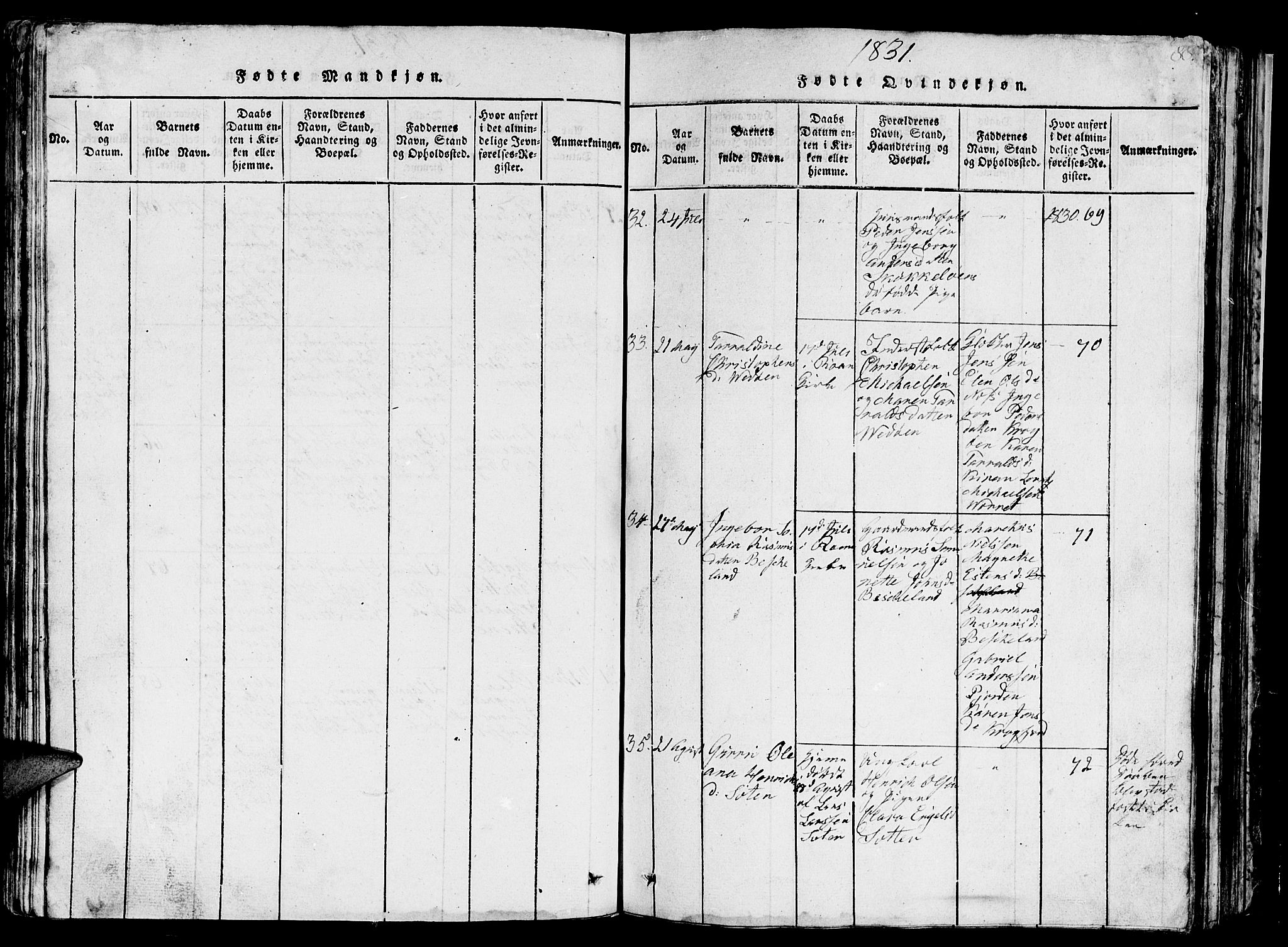 Ministerialprotokoller, klokkerbøker og fødselsregistre - Sør-Trøndelag, AV/SAT-A-1456/657/L0714: Klokkerbok nr. 657C01, 1818-1868, s. 88