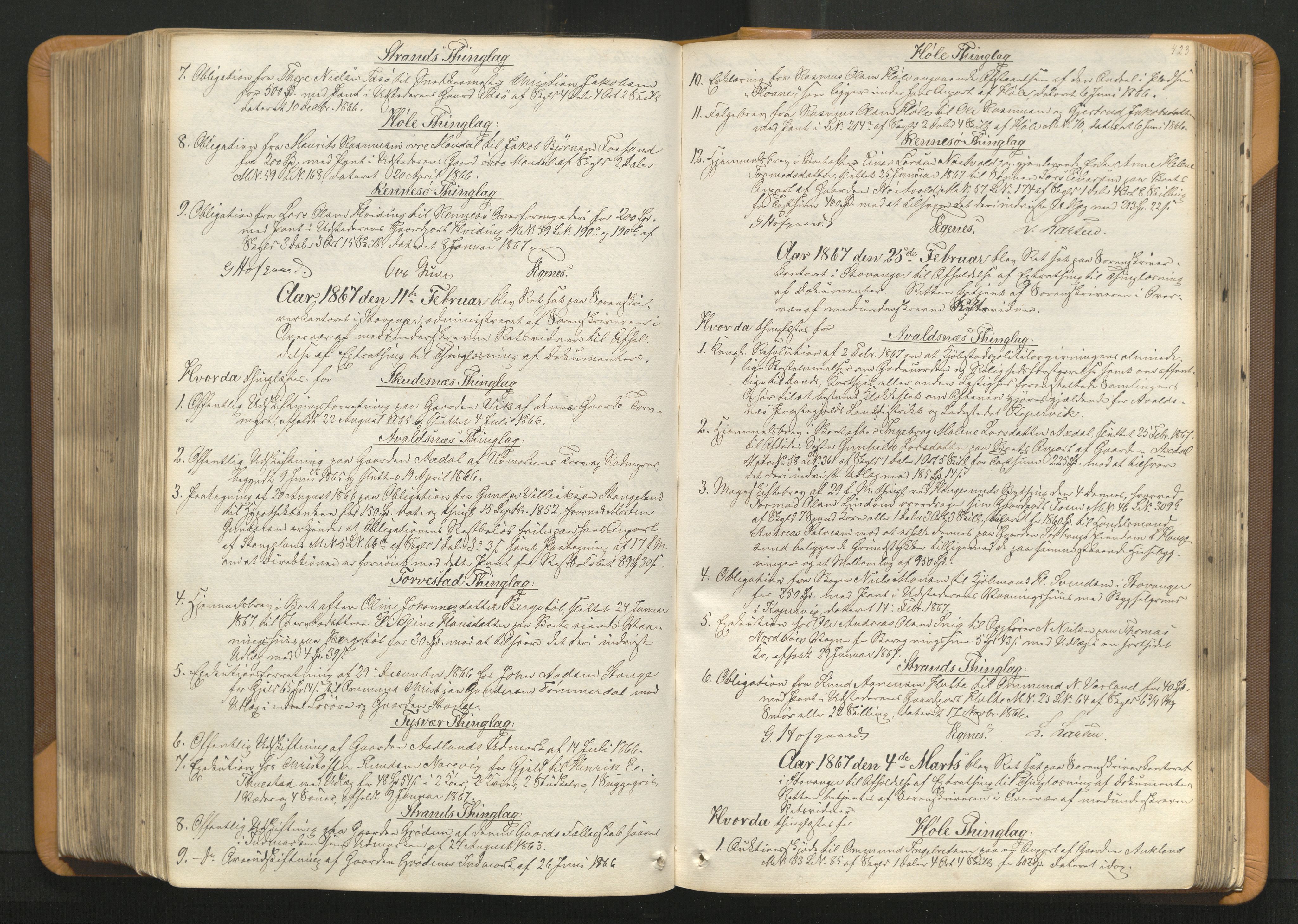 Karmsund sorenskriveri, AV/SAST-A-100311/01/I/IA/IAB/L0006: TINGBOK, 1861-1869, s. 422b-423a