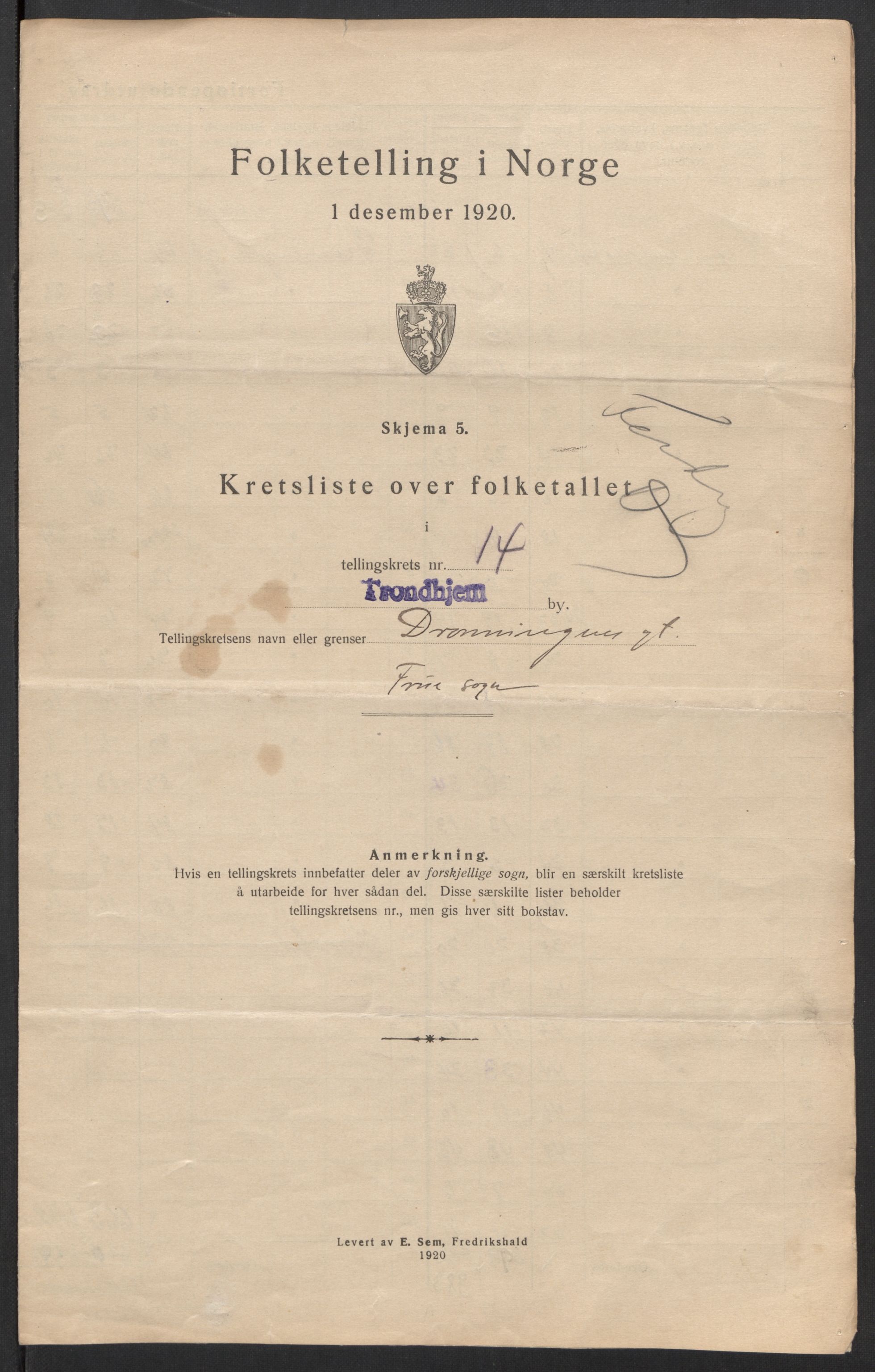 SAT, Folketelling 1920 for 1601 Trondheim kjøpstad, 1920, s. 53
