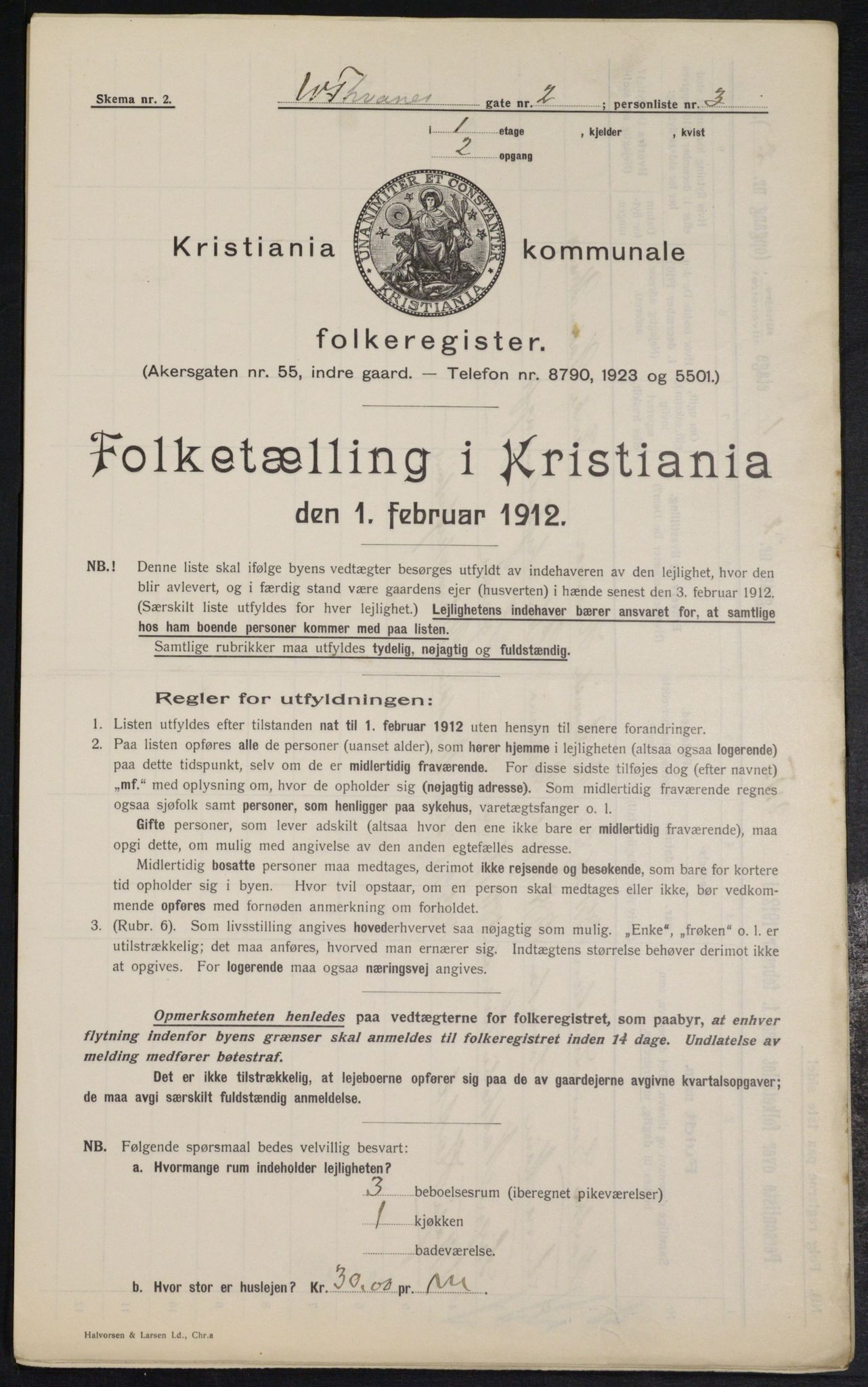 OBA, Kommunal folketelling 1.2.1912 for Kristiania, 1912, s. 126208