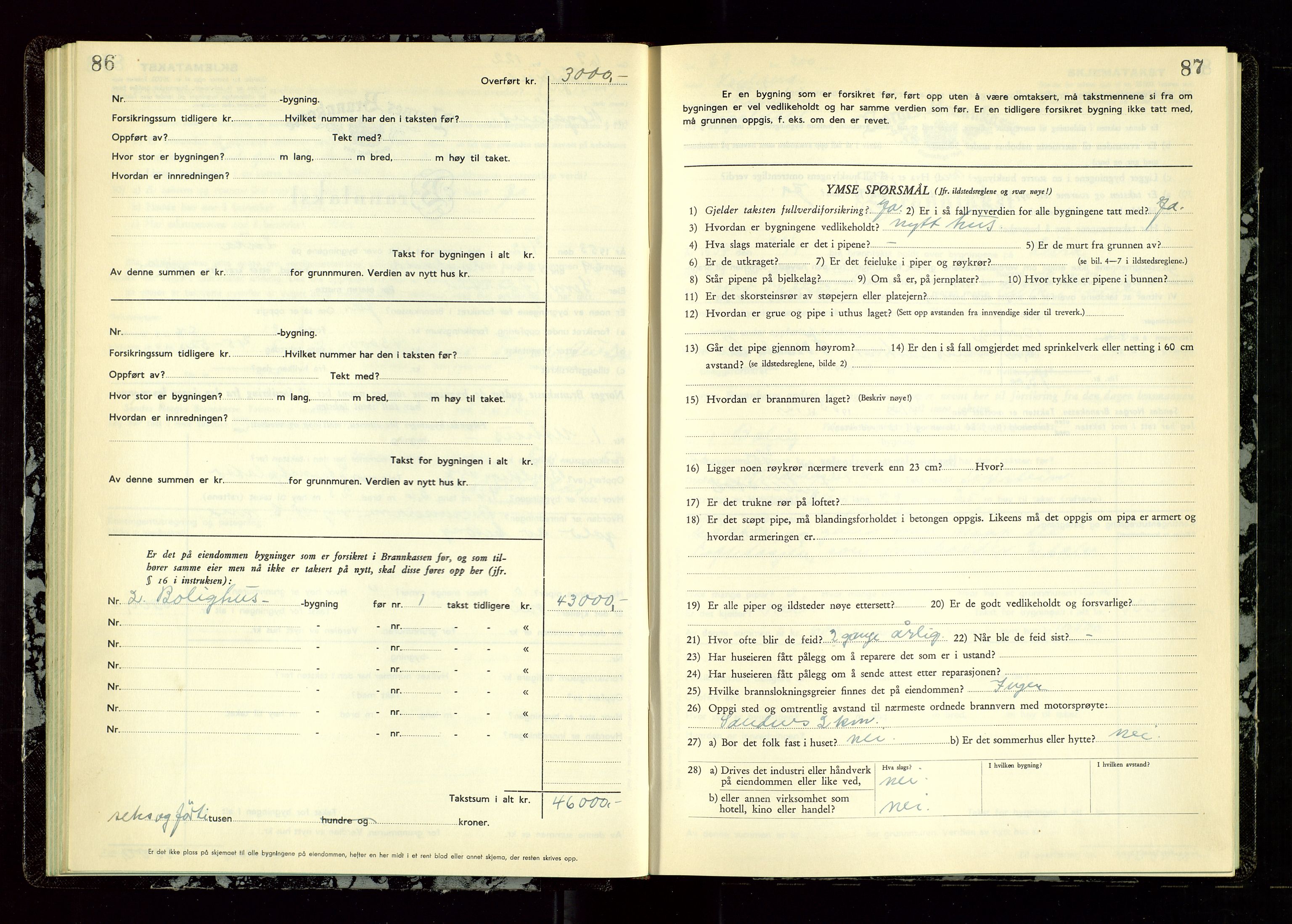 Høyland/Sandnes lensmannskontor, AV/SAST-A-100166/Gob/L0009: "Branntakstprotokoll", 1952-1955, s. 86-87