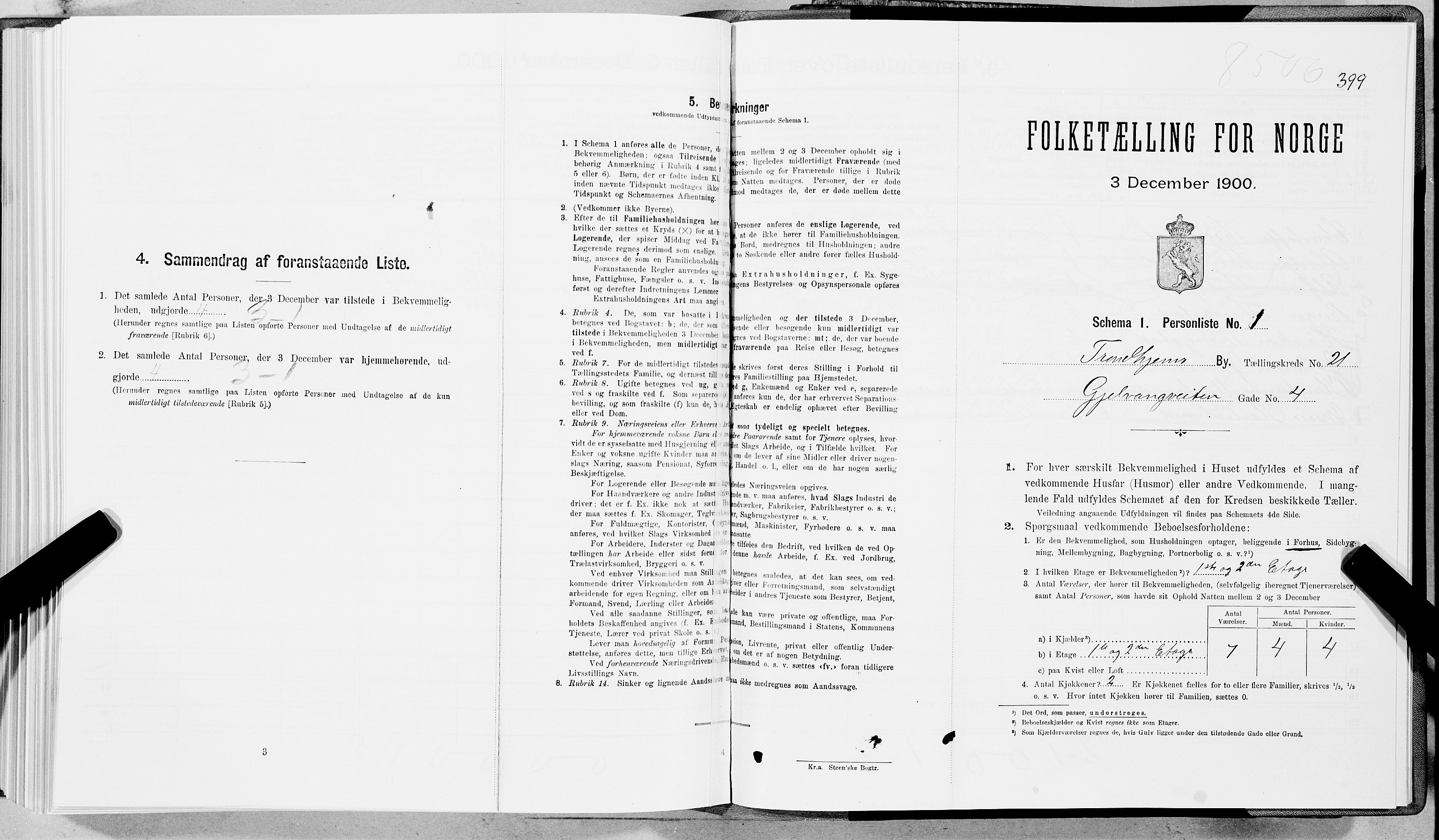 SAT, Folketelling 1900 for 1601 Trondheim kjøpstad, 1900, s. 3464