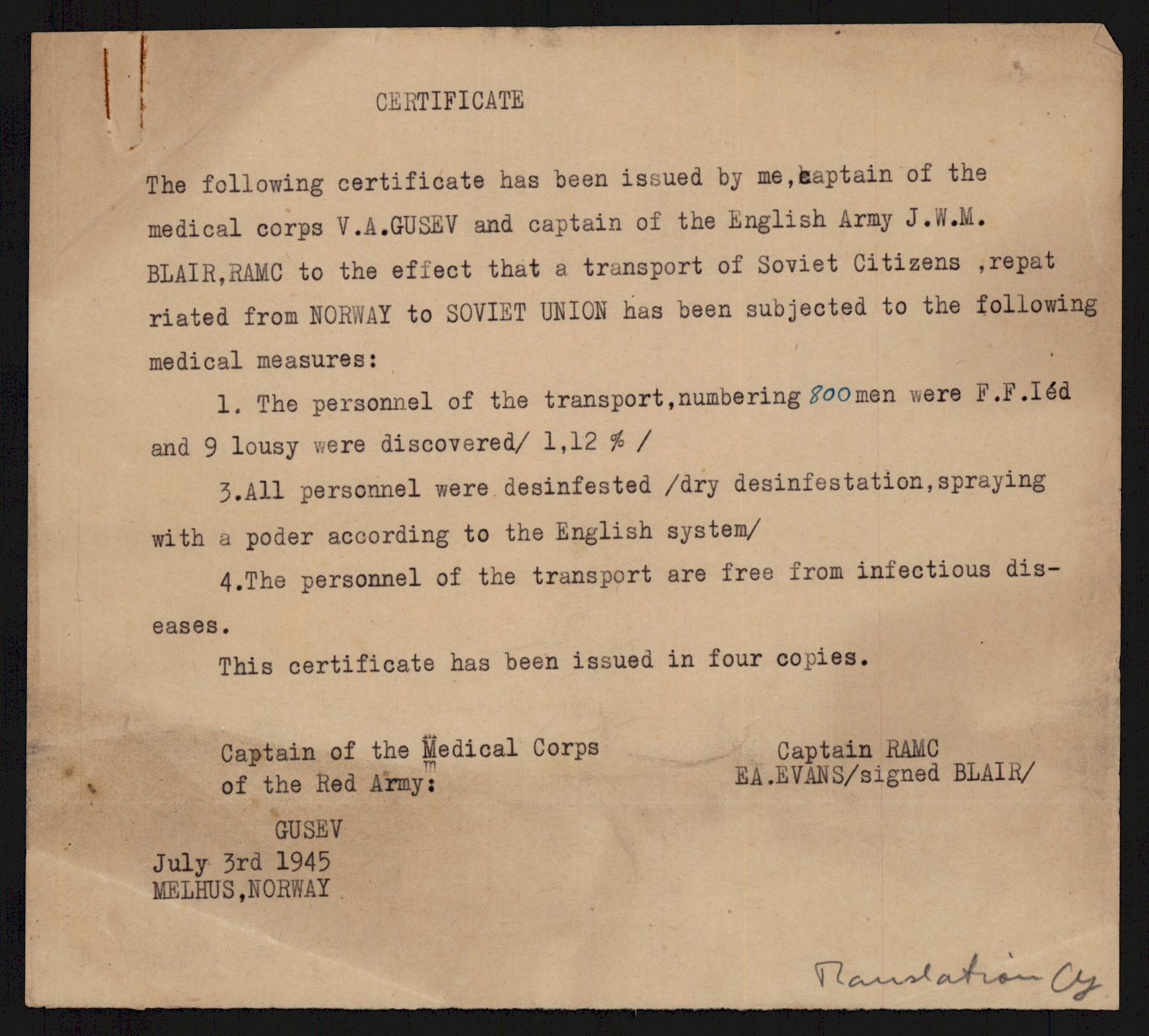 Flyktnings- og fangedirektoratet, Repatrieringskontoret, AV/RA-S-1681/D/Db/L0018: Displaced Persons (DPs) og sivile tyskere, 1945-1948, s. 508