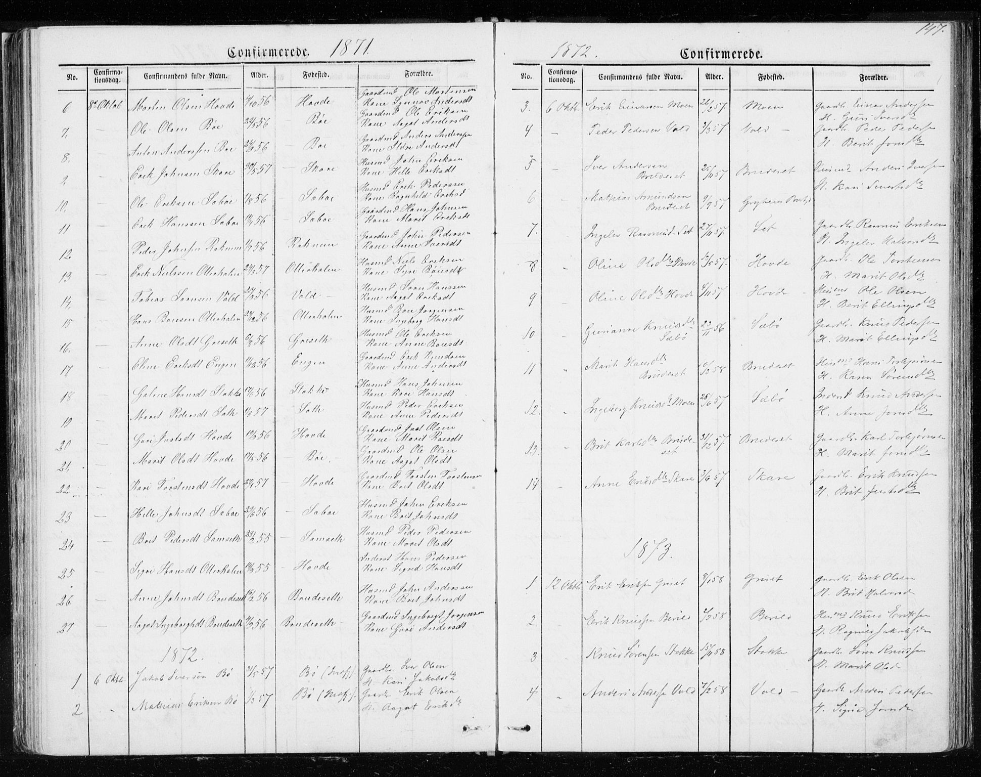 Ministerialprotokoller, klokkerbøker og fødselsregistre - Møre og Romsdal, AV/SAT-A-1454/543/L0564: Klokkerbok nr. 543C02, 1867-1915, s. 147