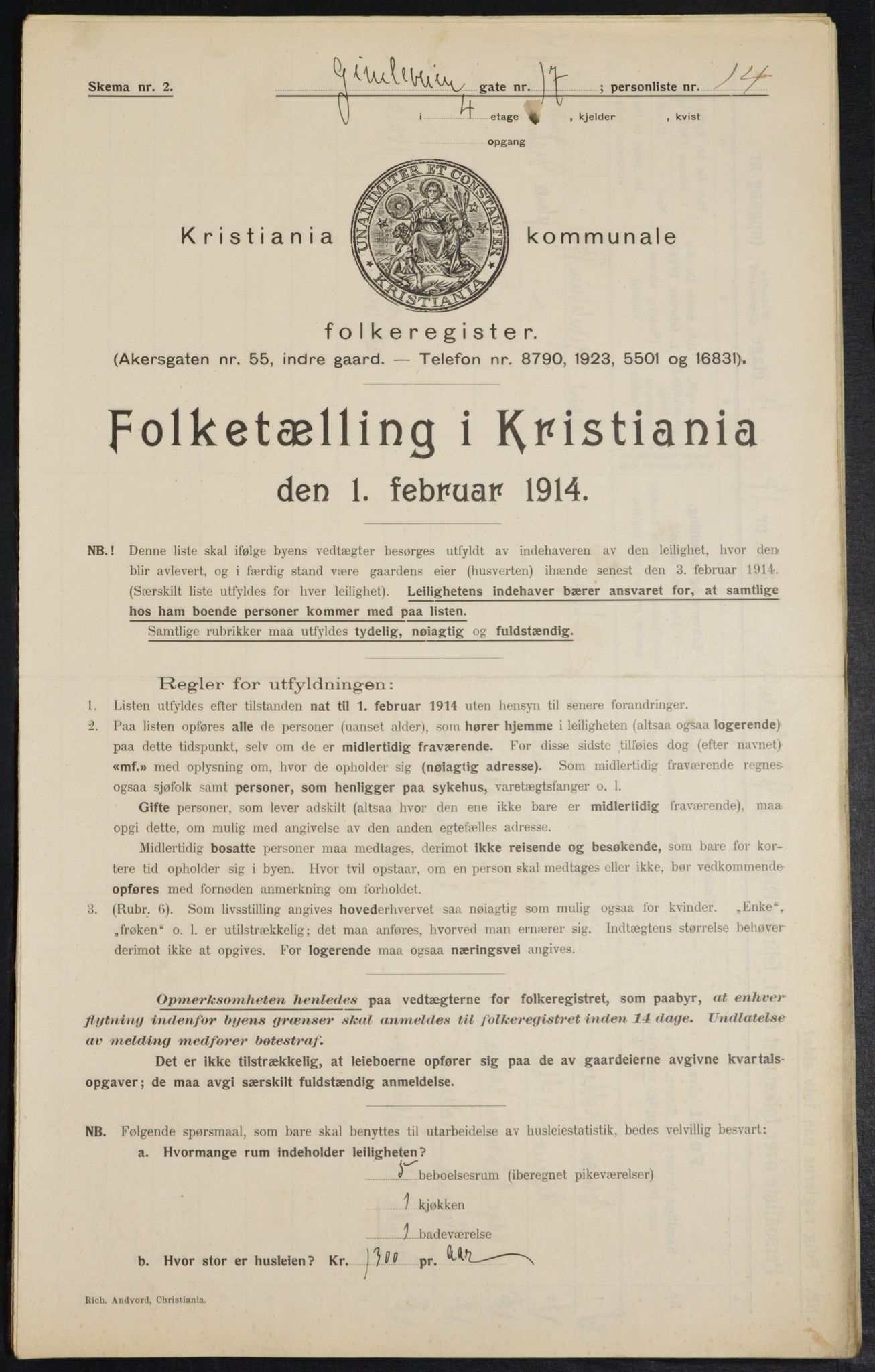 OBA, Kommunal folketelling 1.2.1914 for Kristiania, 1914, s. 29323