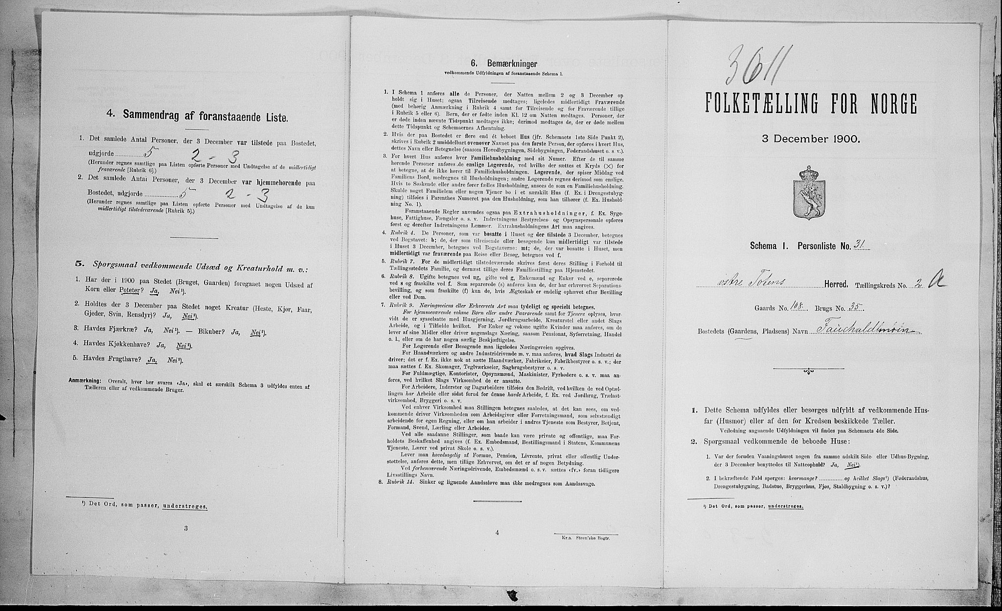 SAH, Folketelling 1900 for 0528 Østre Toten herred, 1900, s. 407