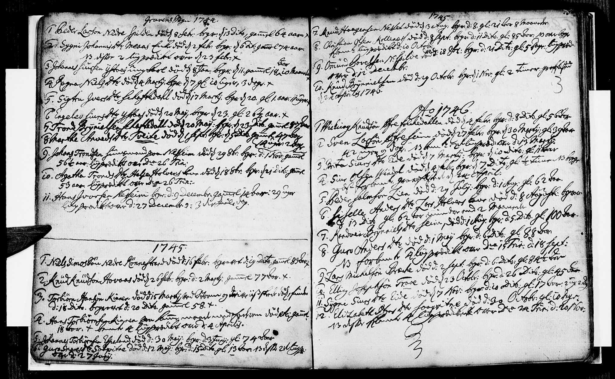 Ulvik sokneprestembete, SAB/A-78801/H/Haa: Ministerialbok nr. A 8, 1743-1792, s. 3