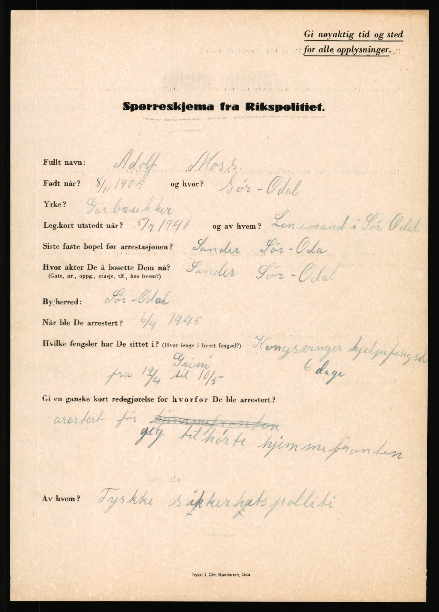 Rikspolitisjefen, AV/RA-S-1560/L/L0012: Mogensen, Øivind - Noraas, Lars, 1940-1945, s. 117