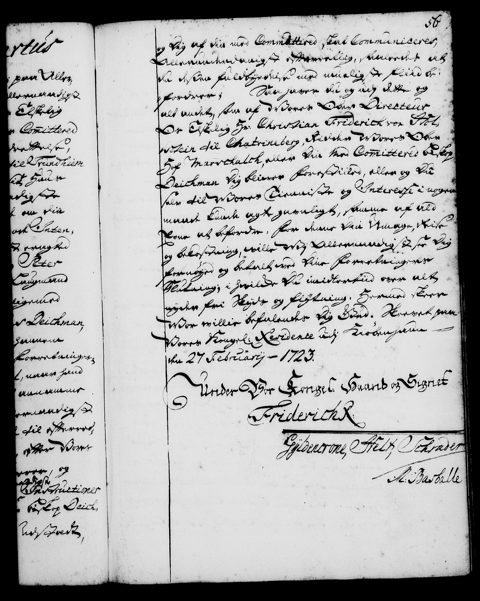 Rentekammeret, Kammerkanselliet, RA/EA-3111/G/Gg/Gga/L0001: Norsk ekspedisjonsprotokoll med register (merket RK 53.1), 1720-1723, s. 565