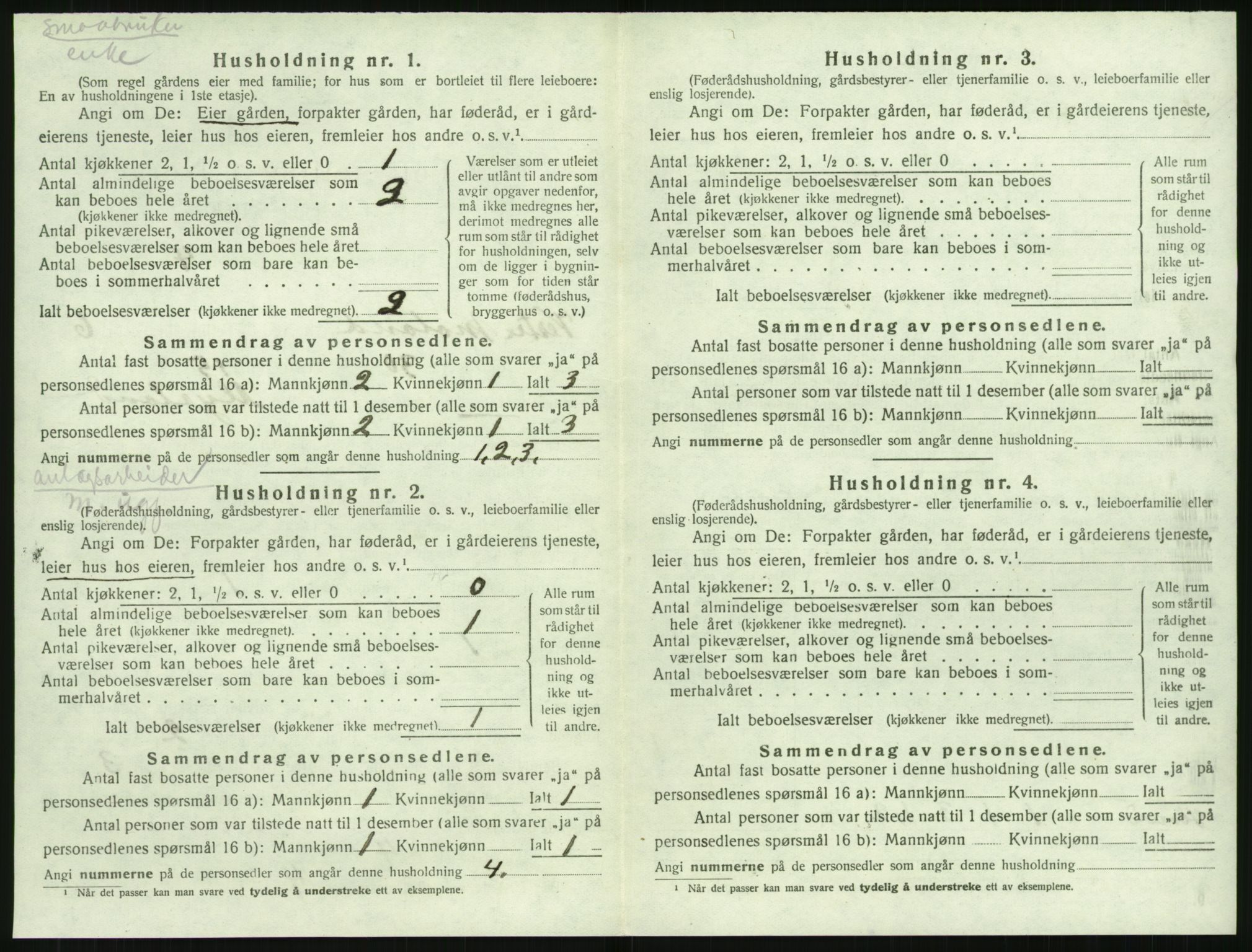 SAK, Folketelling 1920 for 0926 Vestre Moland herred, 1920, s. 826