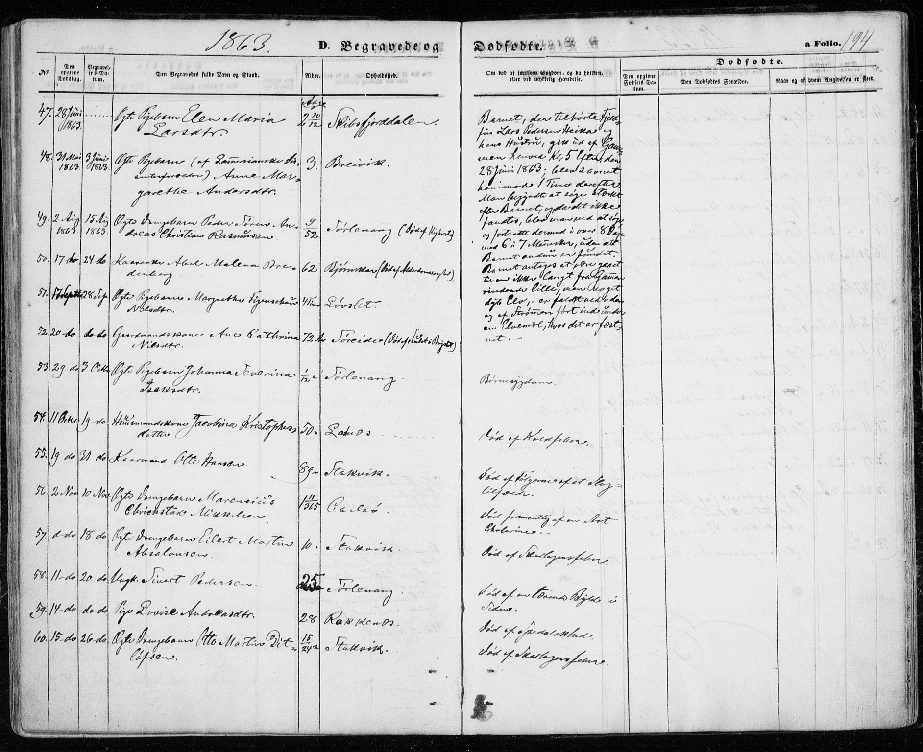 Karlsøy sokneprestembete, AV/SATØ-S-1299/H/Ha/Haa/L0004kirke: Ministerialbok nr. 4, 1861-1871, s. 194
